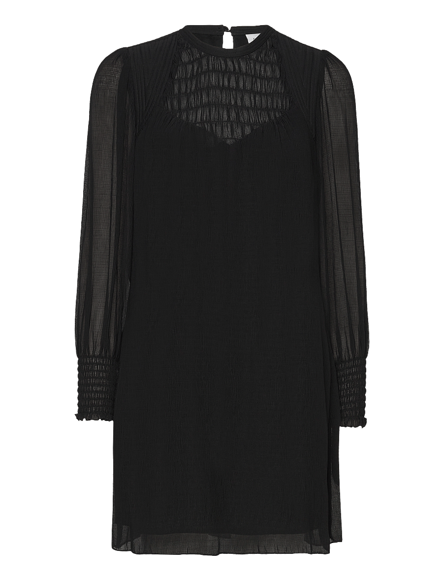 Dante6 - D6Mercury smocked mini dress - robes courtes - raven - 1