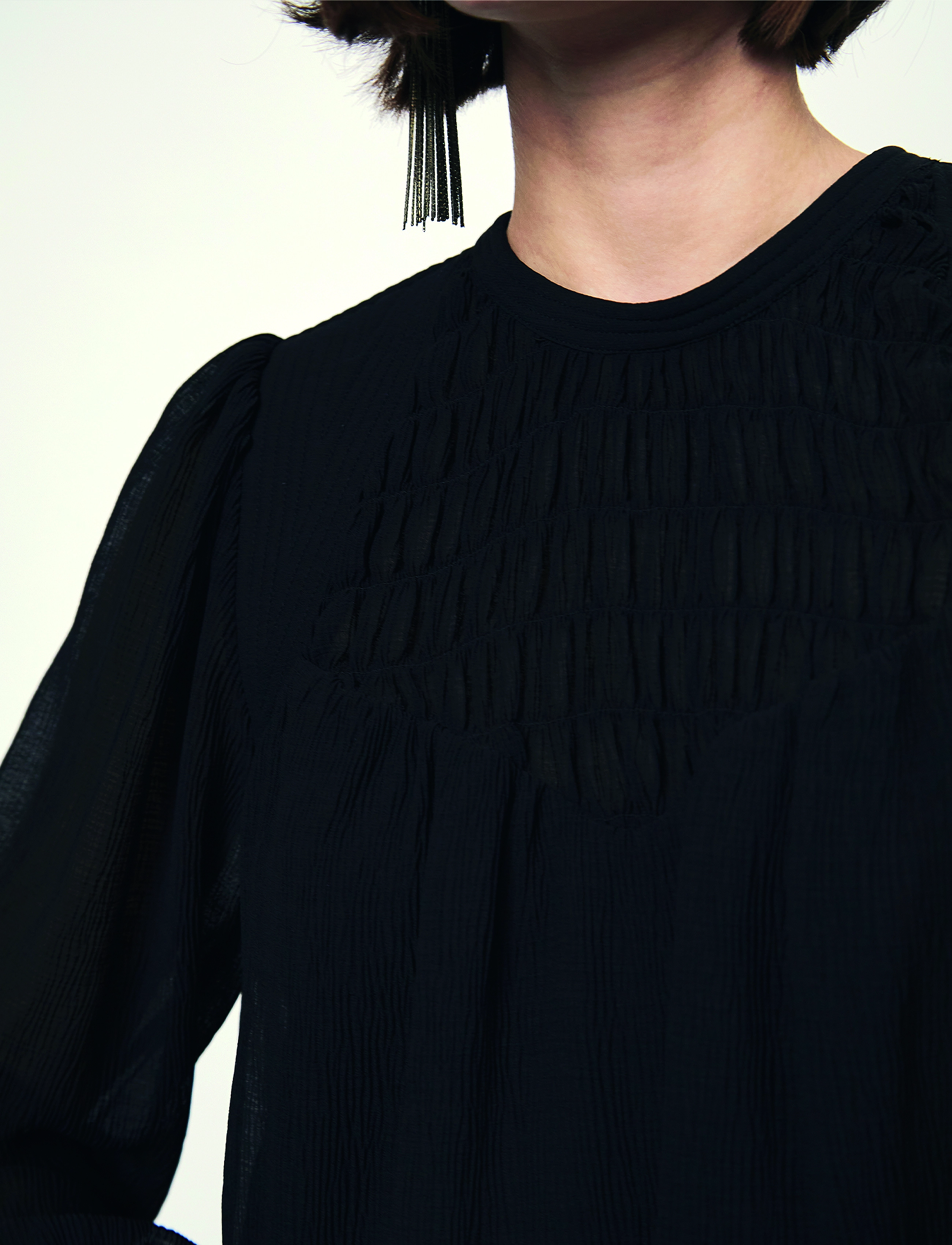 Dante6 - D6Mercury smocked mini dress - robes courtes - raven - 5