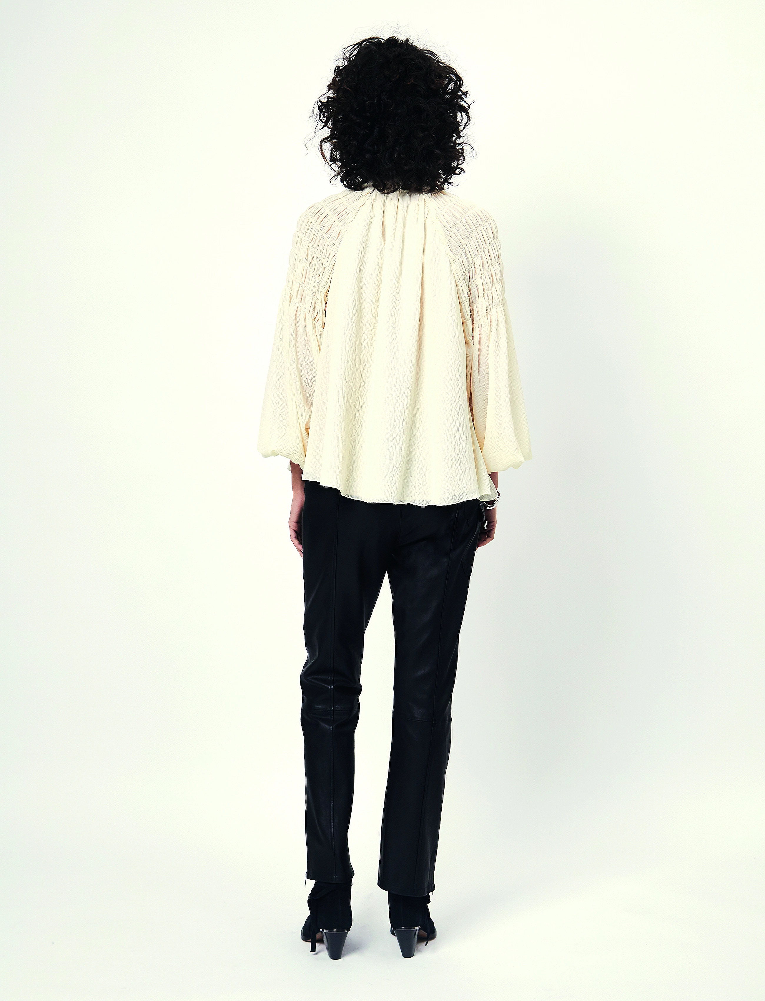 Dante6 - D6Aubrey smocked blouse - butter cream - 3