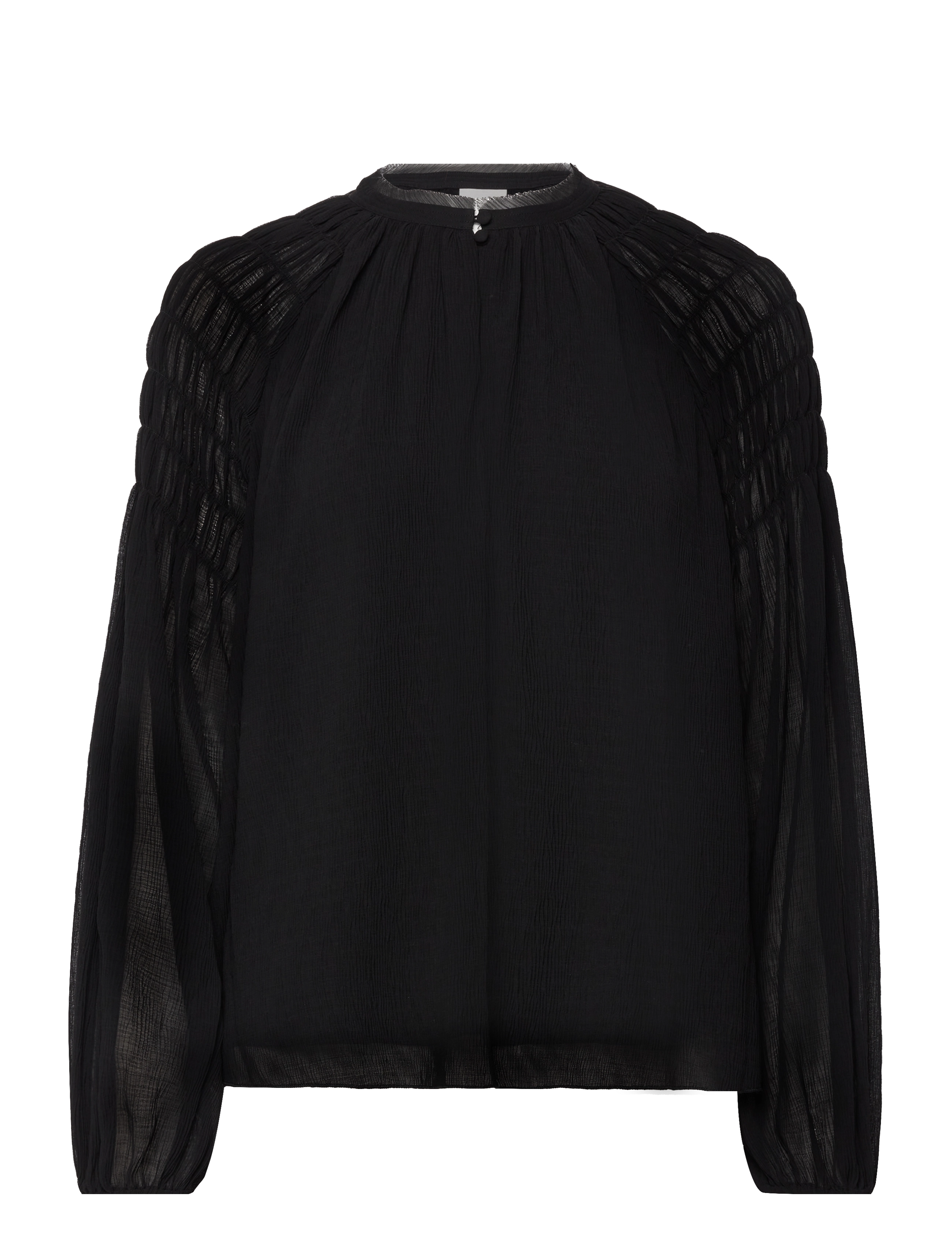 Dante6 - D6Aubrey smocked blouse - raven - 1