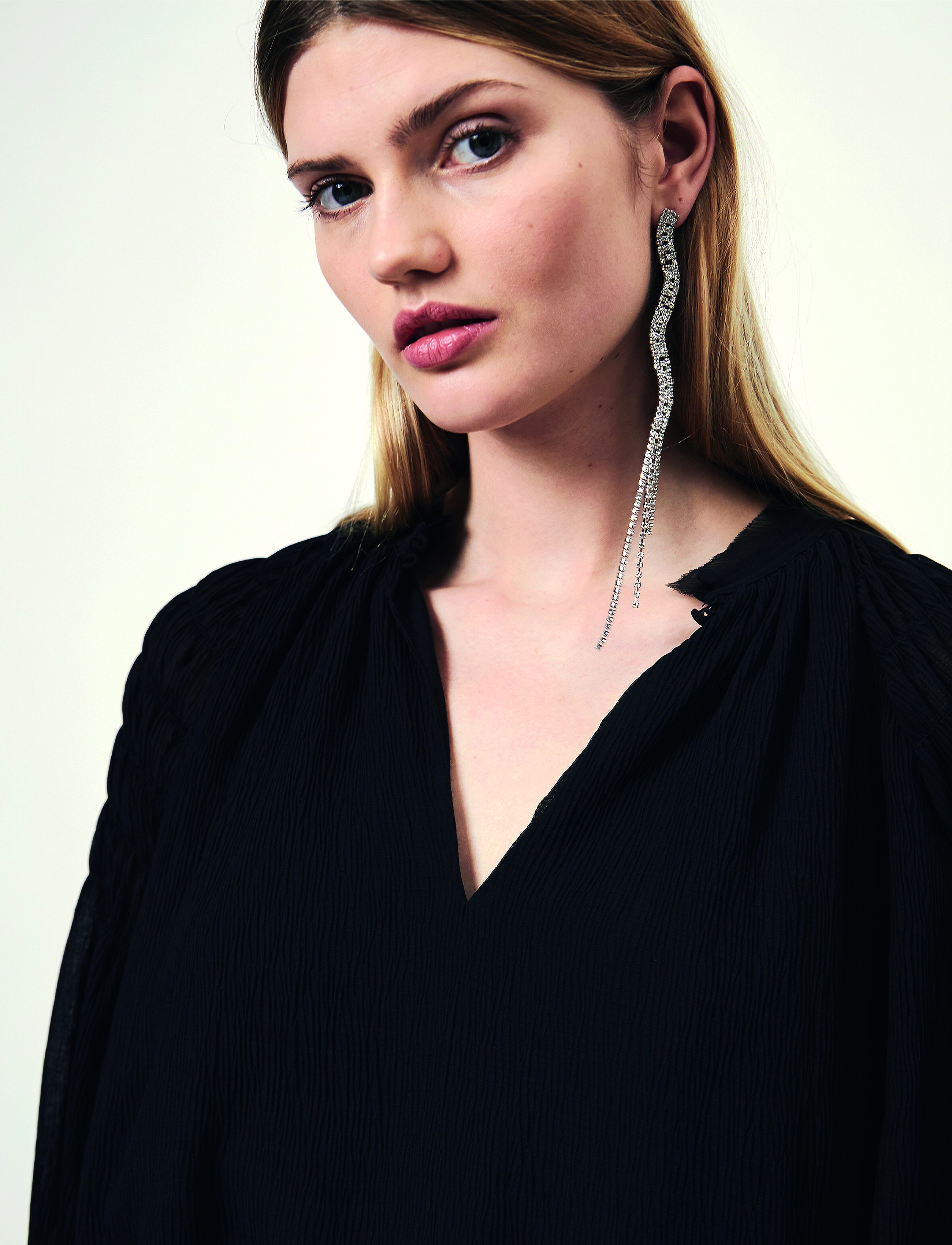 Dante6 - D6Aubrey smocked blouse - raven - 4