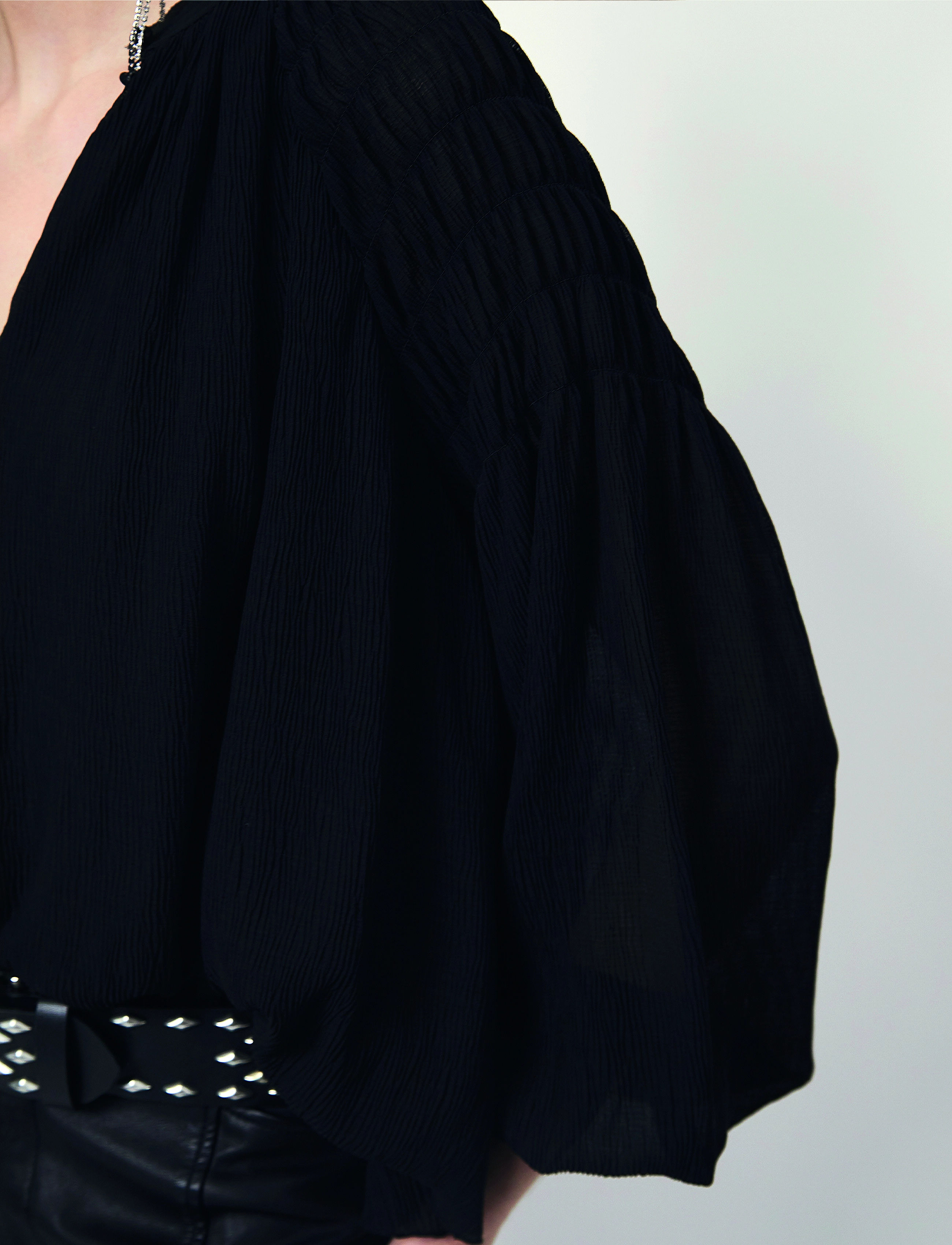 Dante6 - D6Aubrey smocked blouse - raven - 5