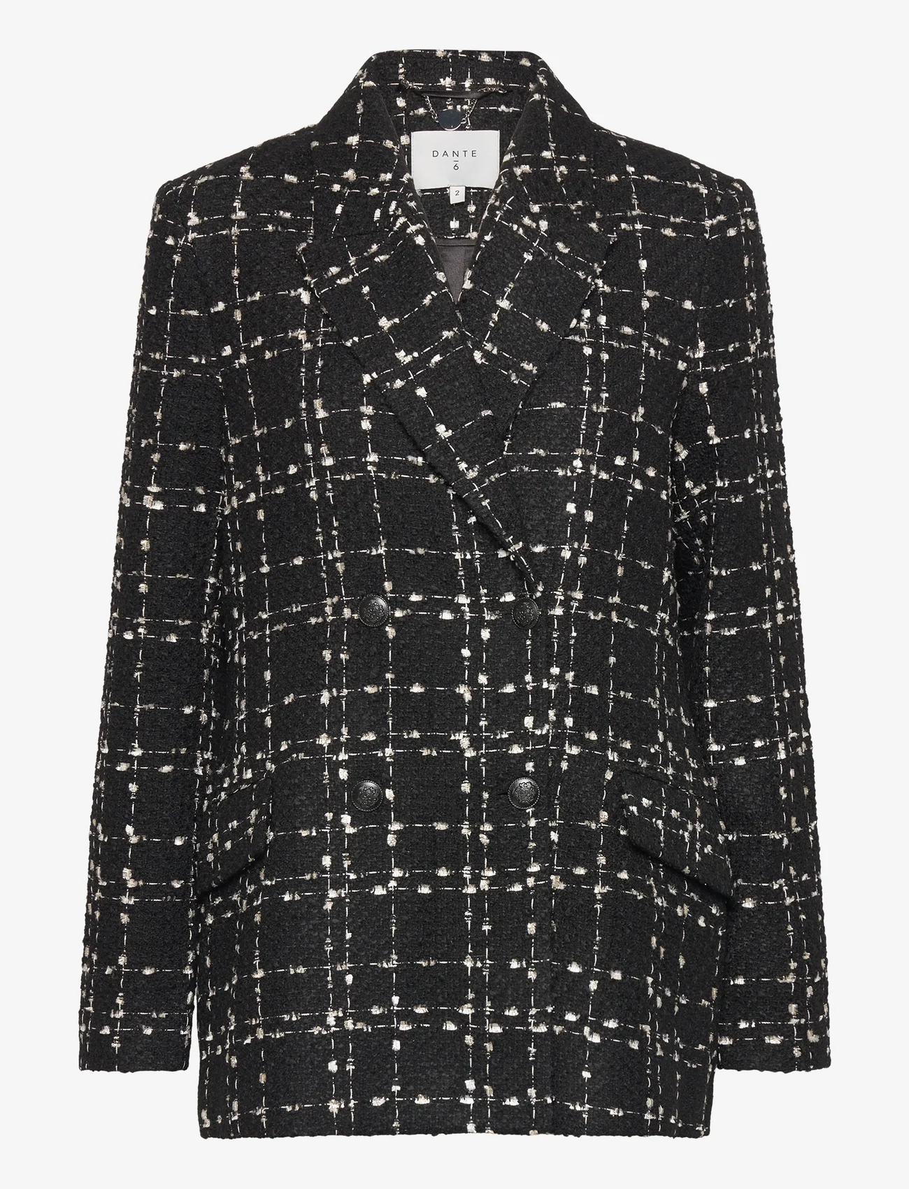 Dante6 - D6Pearson bouclé blazer - feestelijke kleding voor outlet-prijzen - black/white - 0