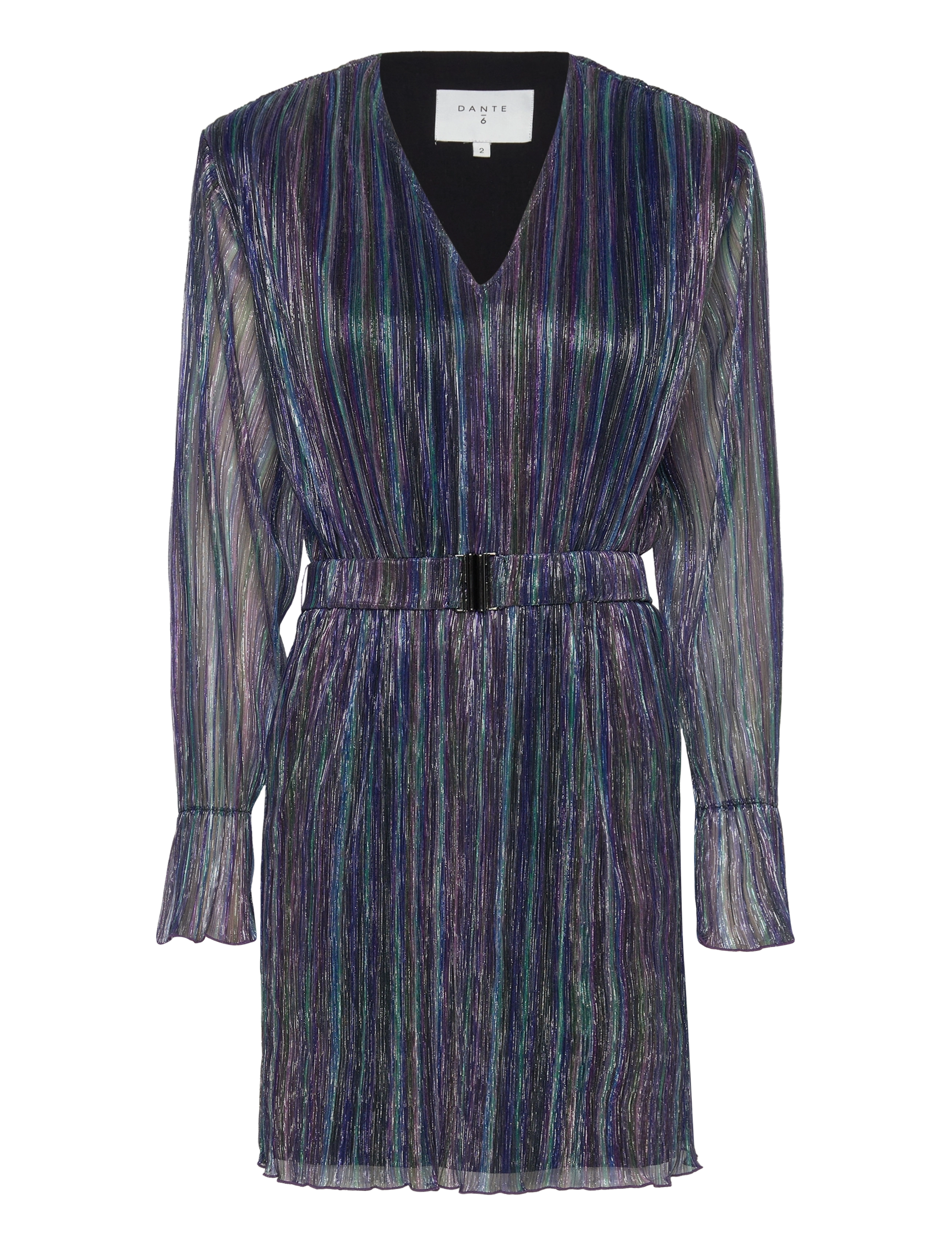 DANTE6 D6Elora Plissé Mini Kleid Blau - S - Damen
