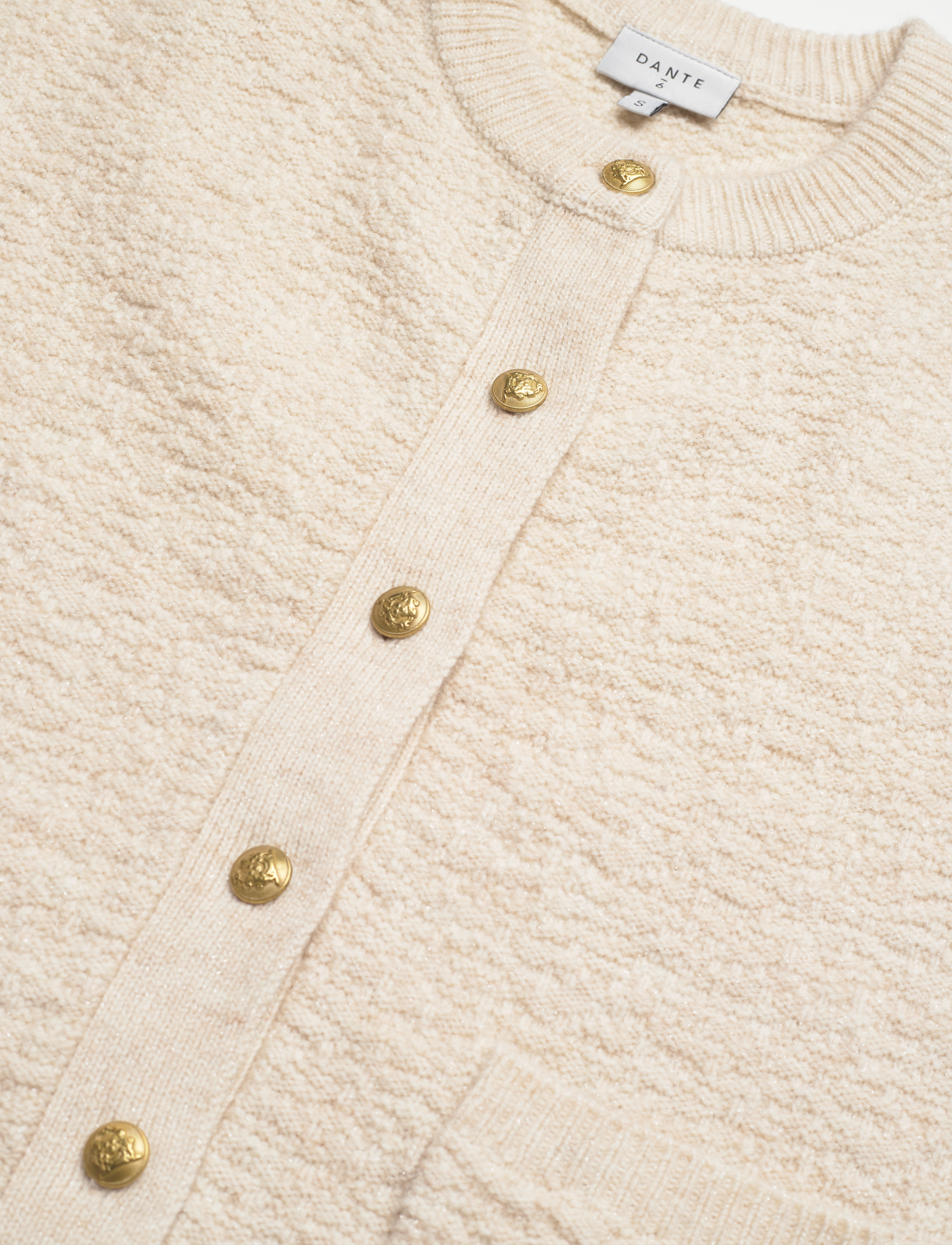 Dante6 - D6Nio fancy bouclé cardigan - sandshell - 2