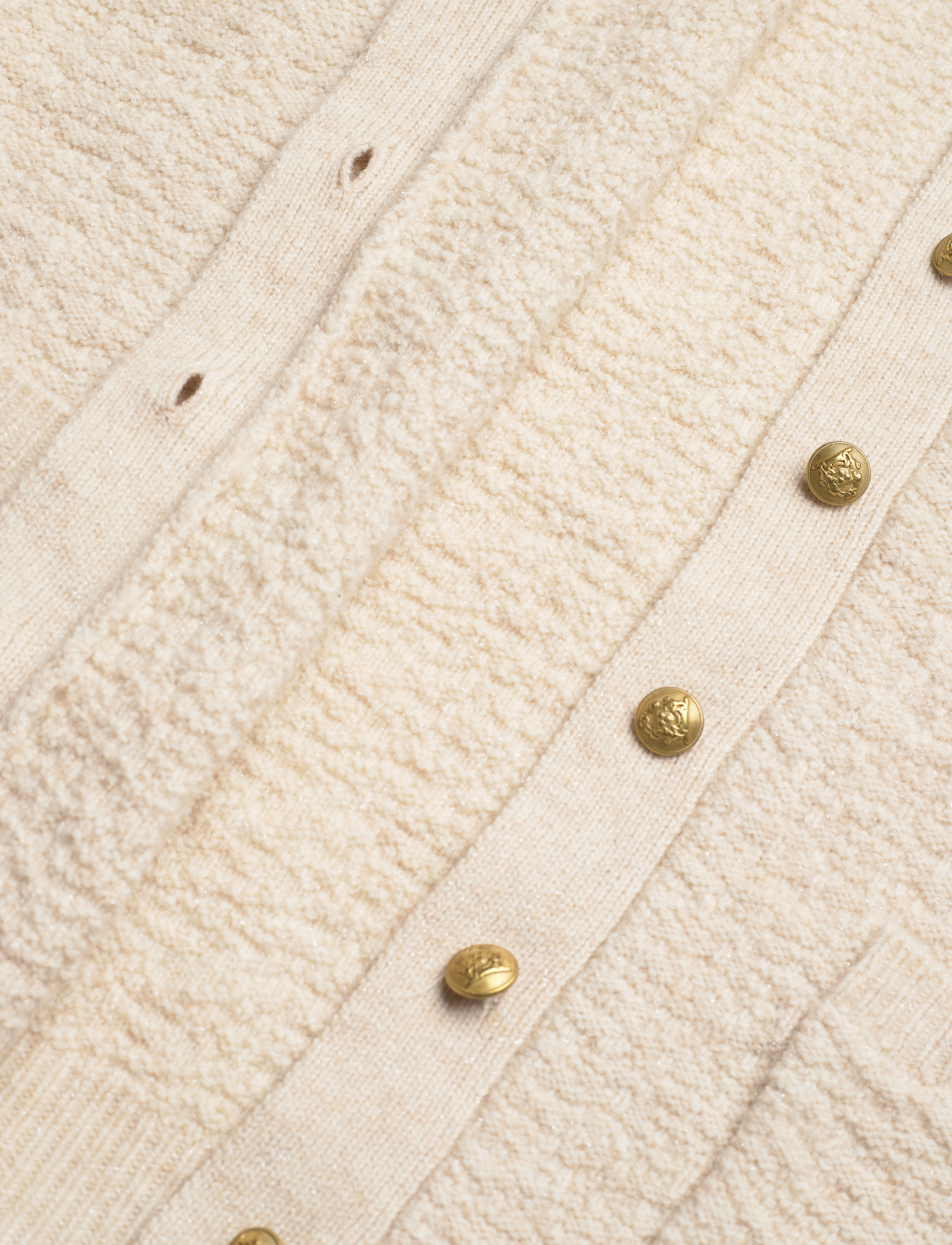 Dante6 - D6Nio fancy bouclé cardigan - sandshell - 3