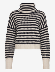D6Veneto stripe turtle sweater - BUTTER CREAM
