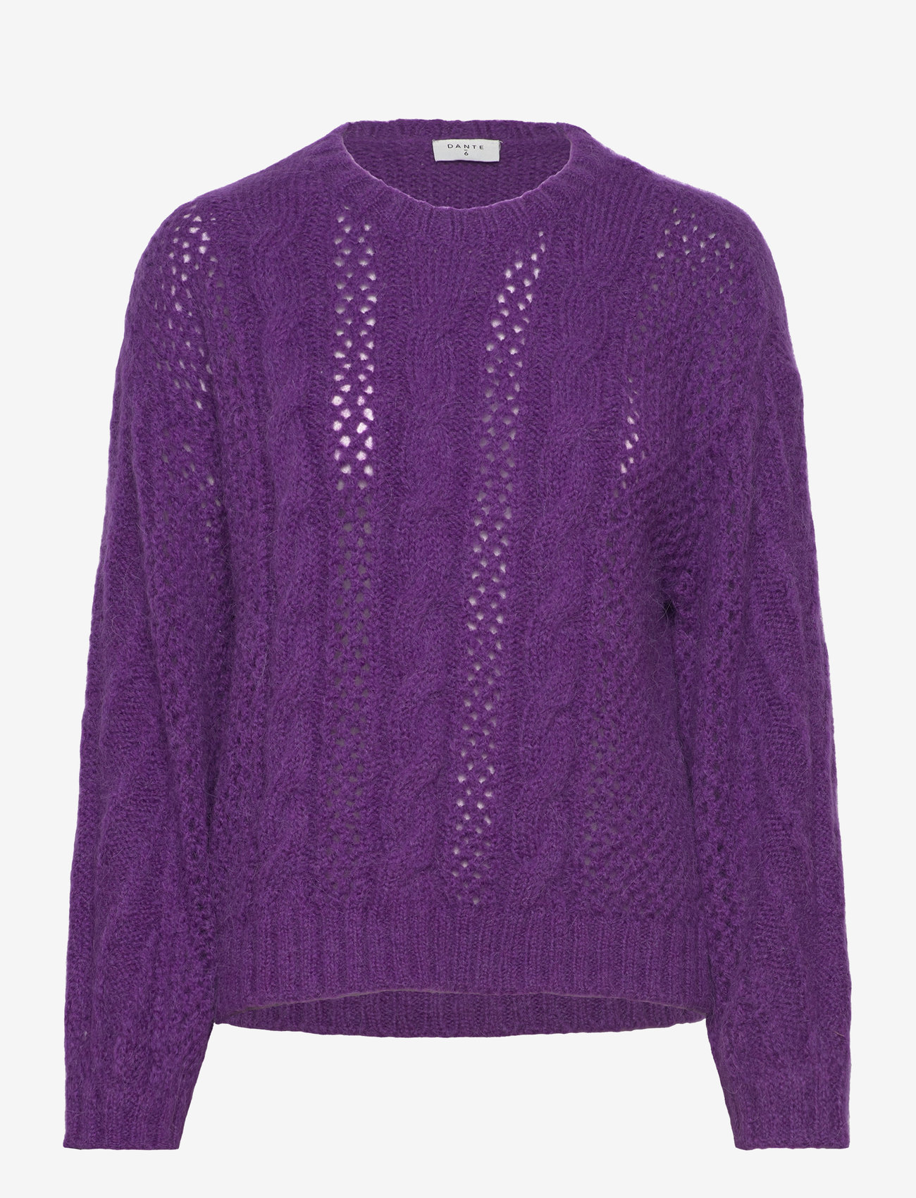 Dante6 - D6Flory cable sweater - autumn clothing - electric purple - 0