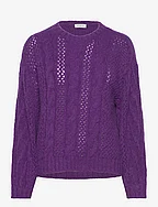 D6Flory cable sweater - ELECTRIC PURPLE