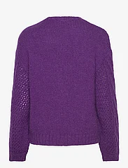 Dante6 - D6Flory cable sweater - strikkegensere - electric purple - 1
