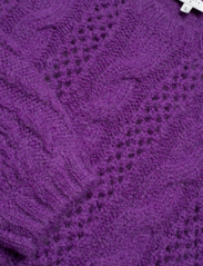 Dante6 - D6Flory cable sweater - strikkegensere - electric purple - 3