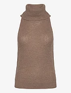 D6Yalena halter knit sweater - PURE TAUPE