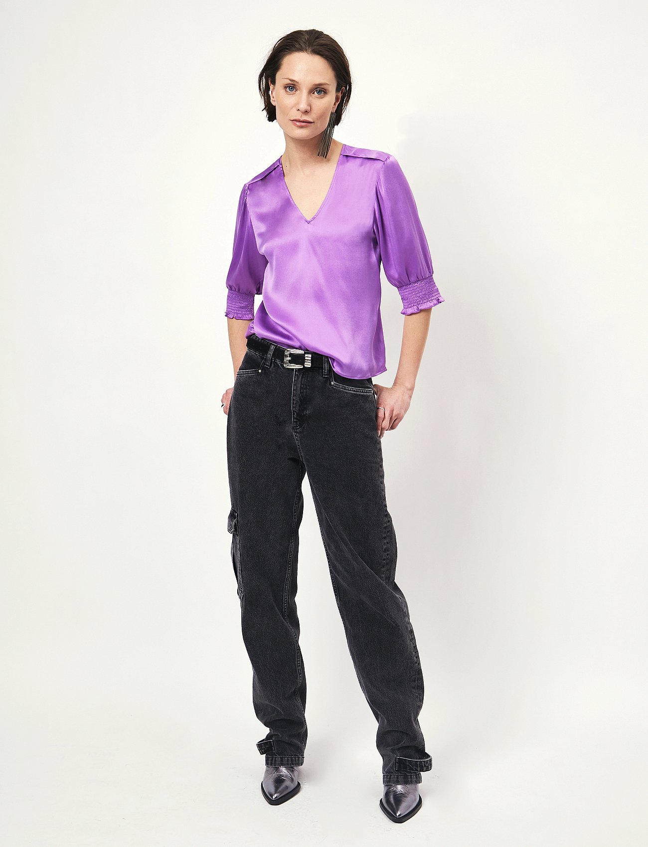 D6Cascais silk blouse - FUNKY ORCHID