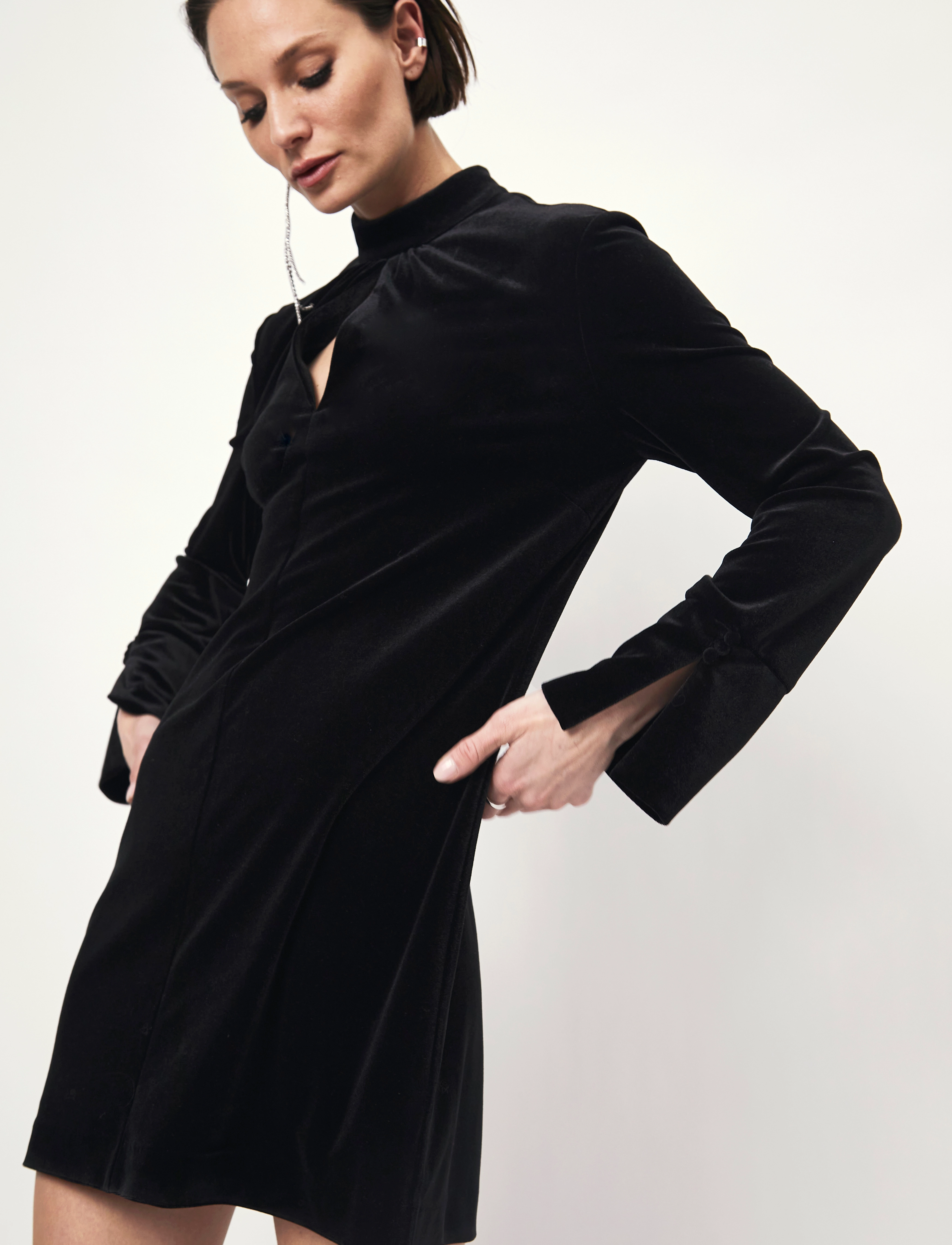 Dante6 - D6Sloane velvet dress - cocktailkjoler - raven - 3