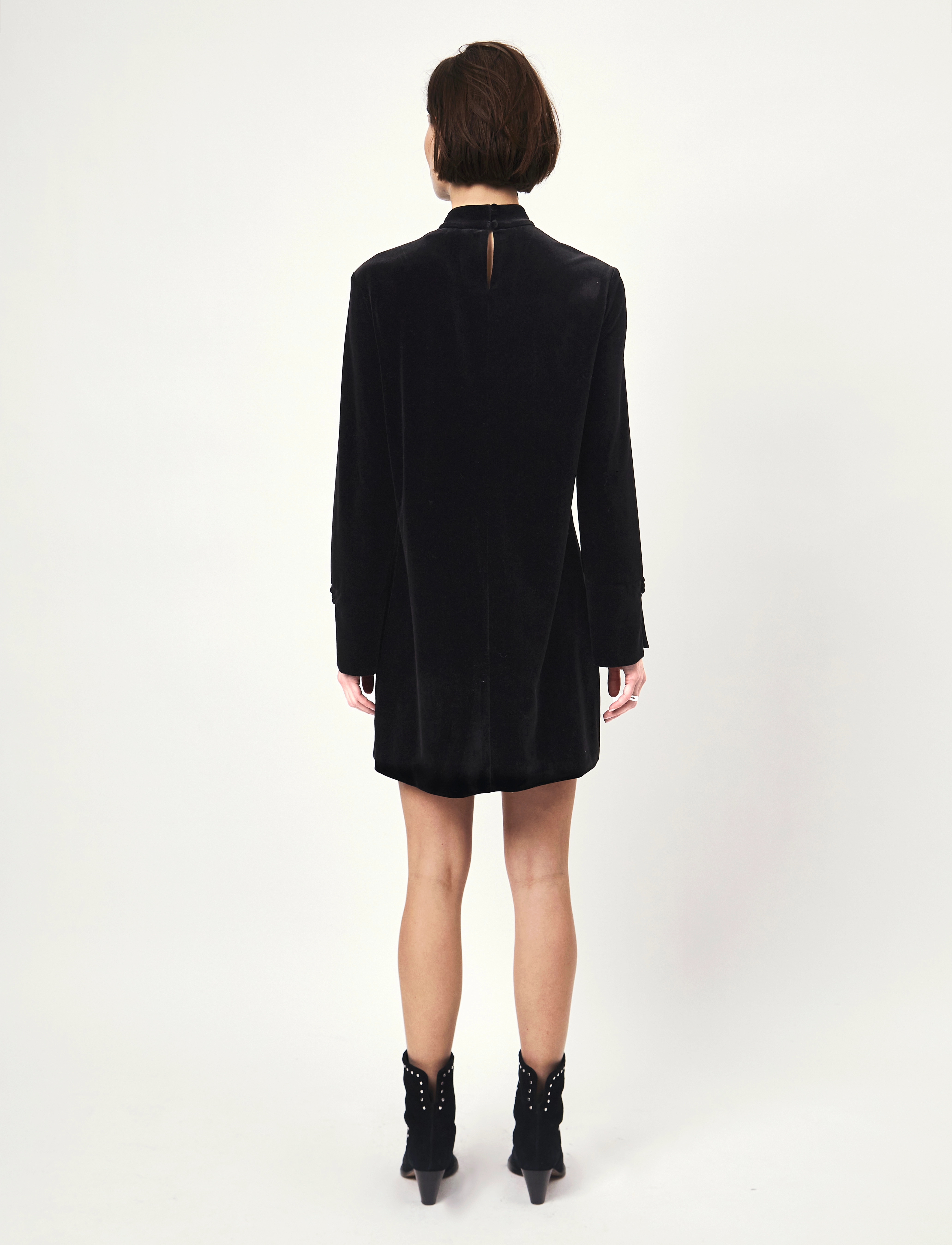 Dante6 - D6Sloane velvet dress - cocktailkjoler - raven - 4