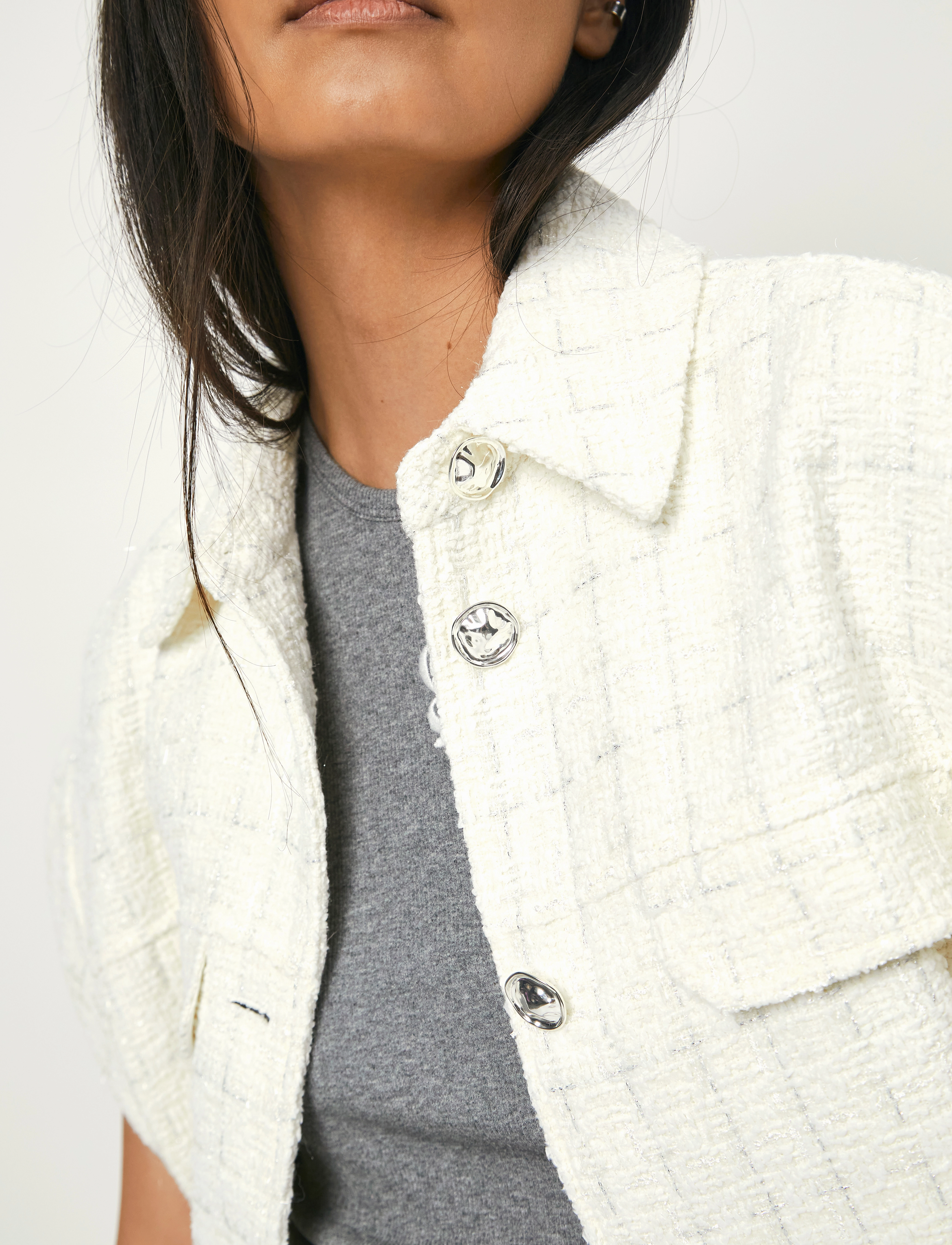 Dante6 - D6Denver bouclé waistcoat - butter cream - 3