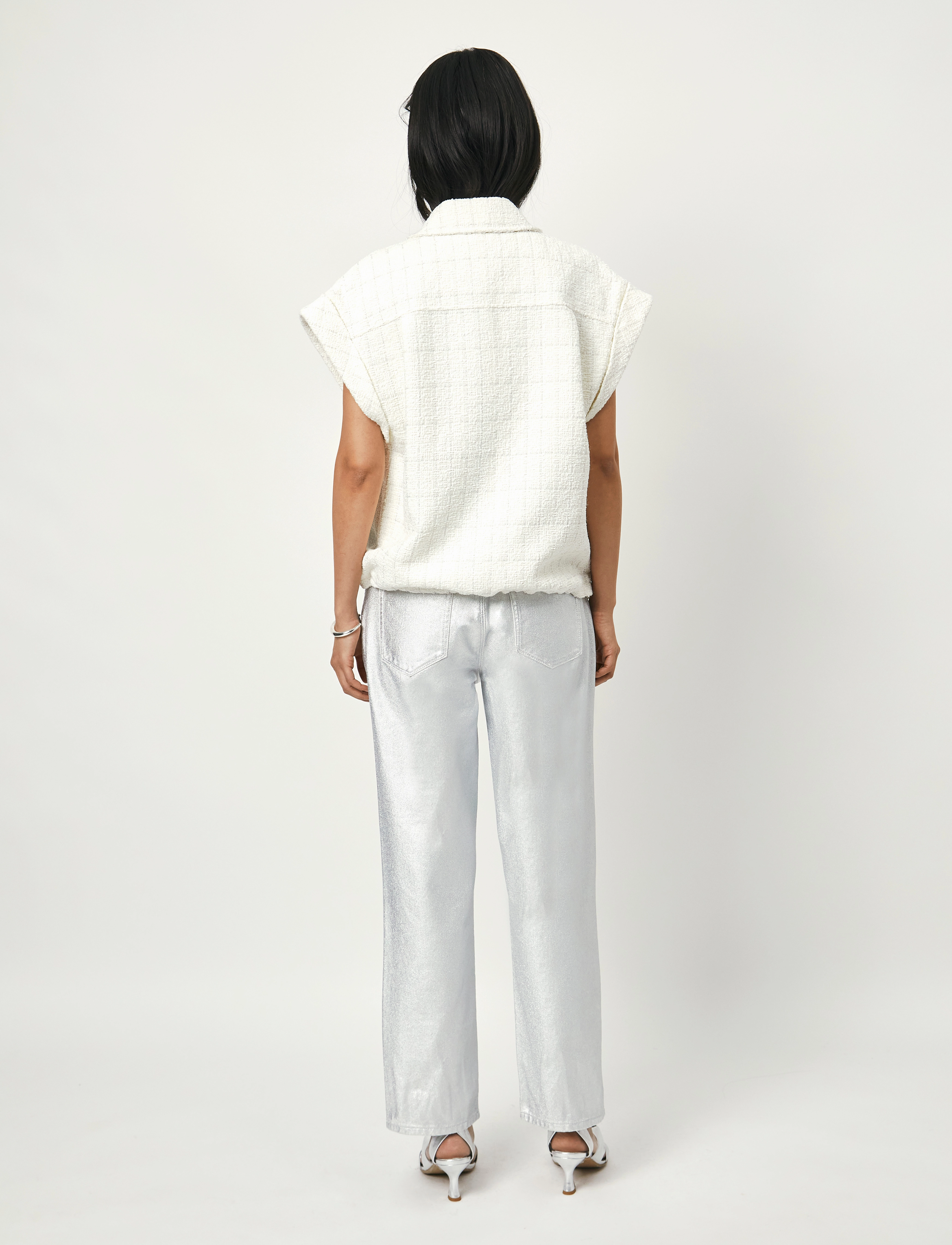 Dante6 - D6Denver bouclé waistcoat - butter cream - 4