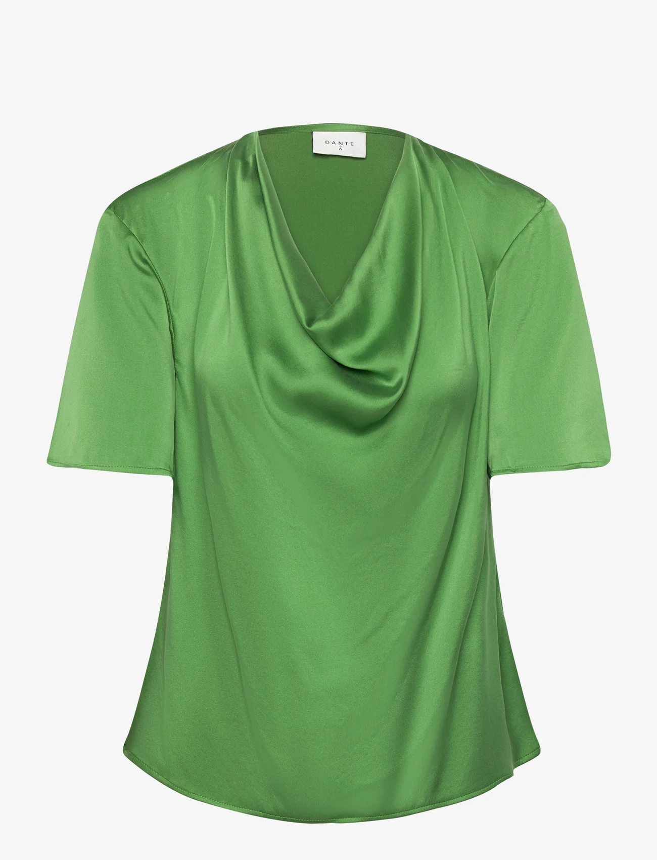 Dante6 - D6Keswick silk drapey top - t-shirts - basil green - 1