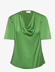 Dante6 - D6Keswick silk drapey top - t-shirts - basil green - 1