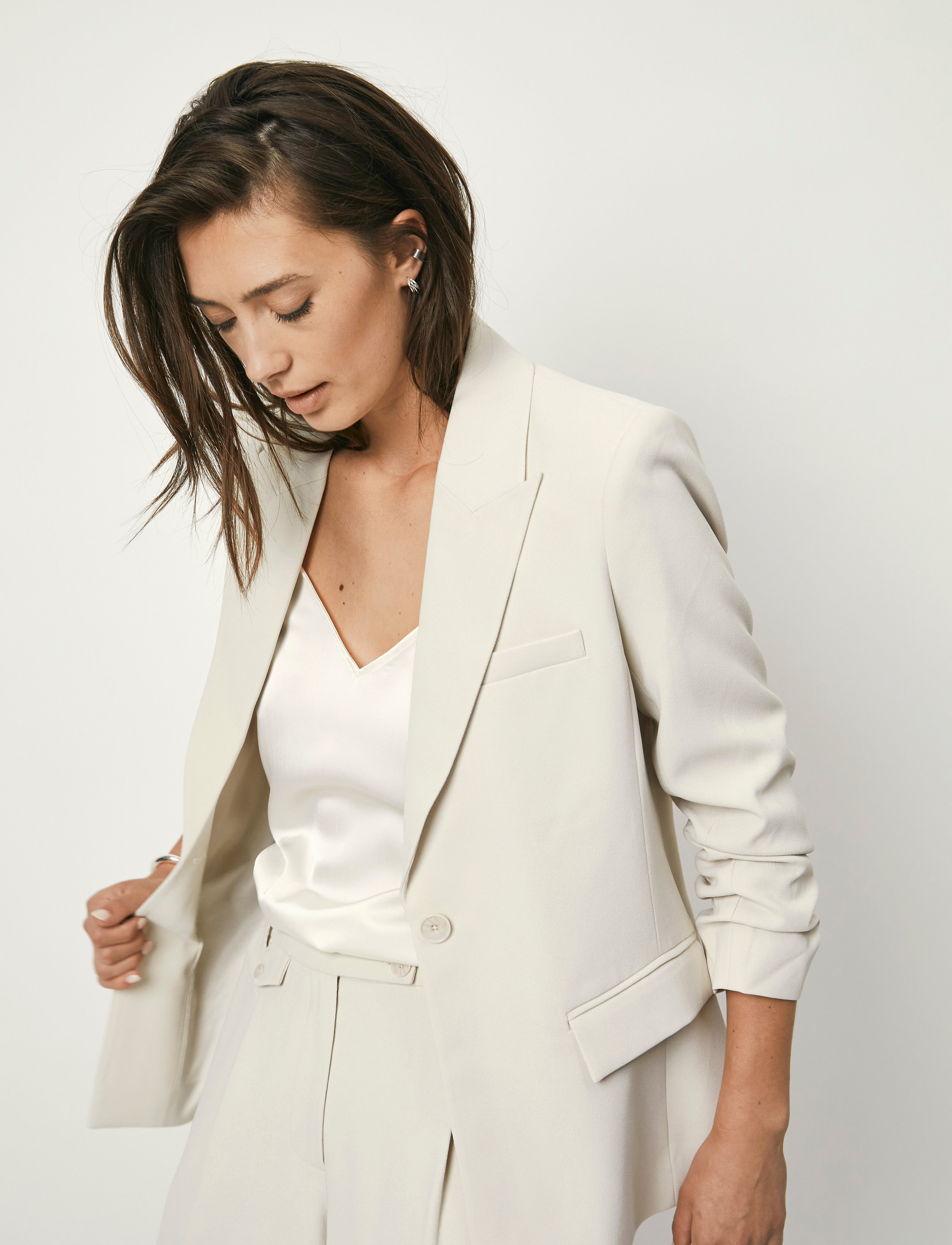 Dante6 - D6Daya cropped sleeve blazer - whisper chalk - 3