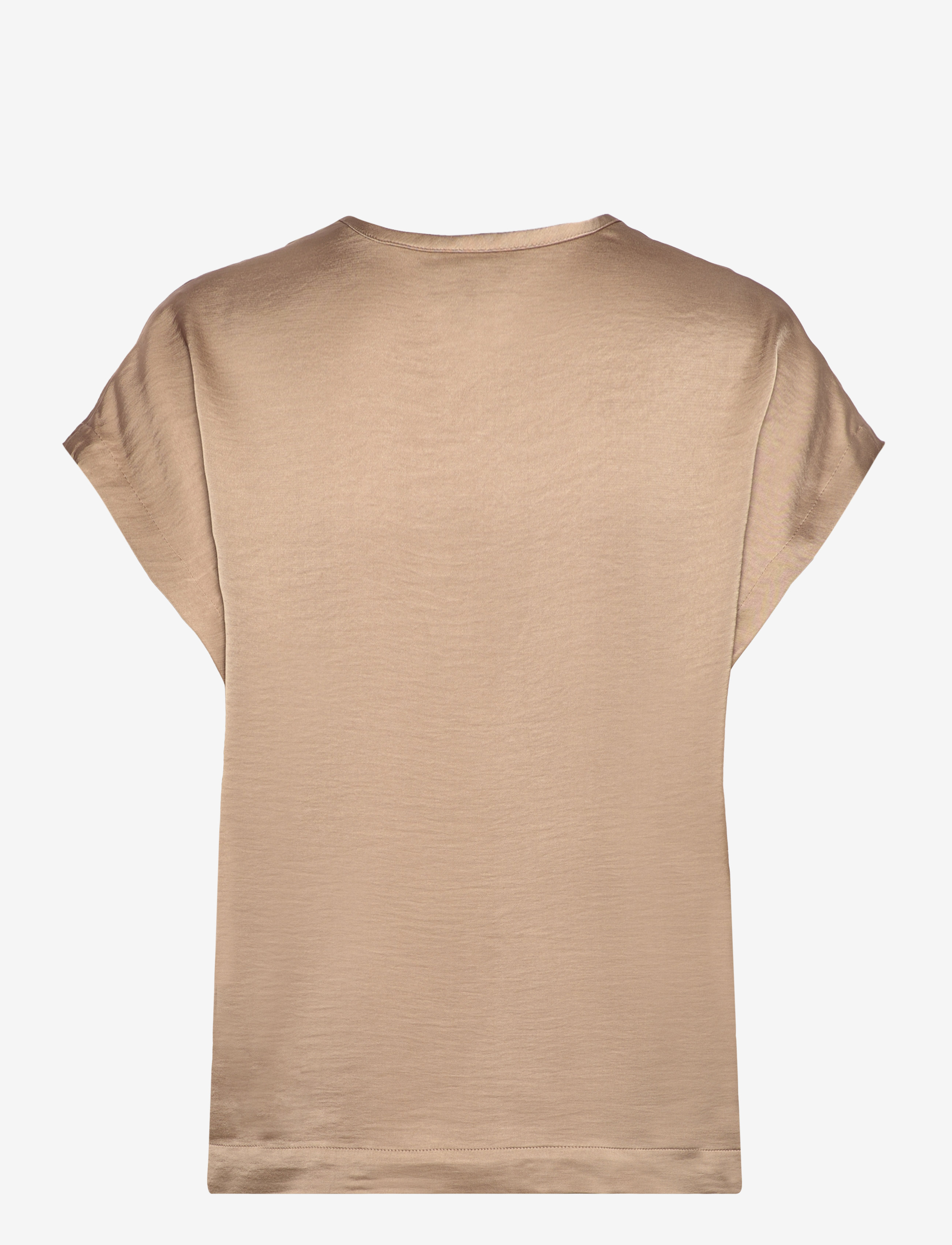 Dante6 - D6Luiza satin v-neck top - dry sand - 4