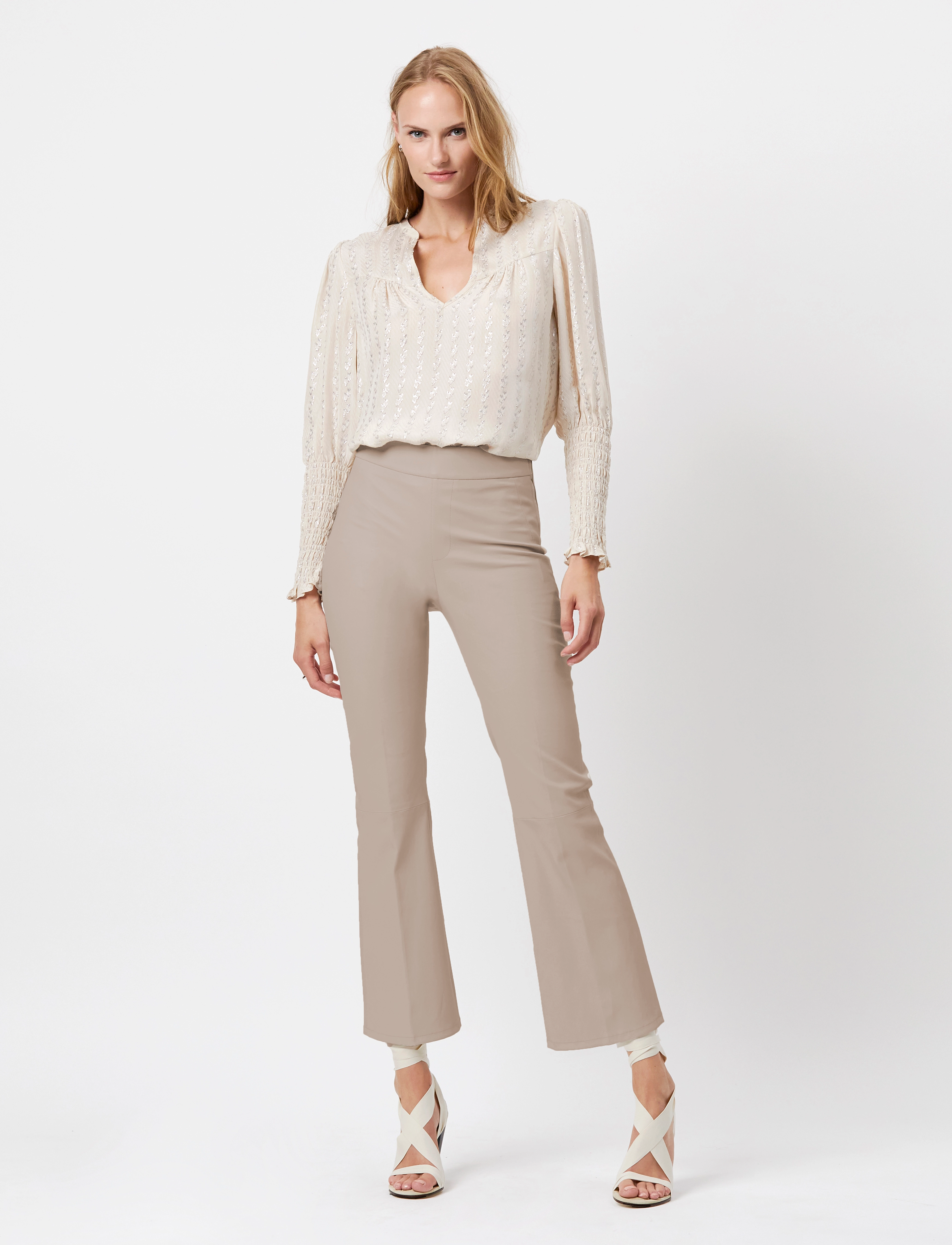D6Nome crp flare leather pants - DRY