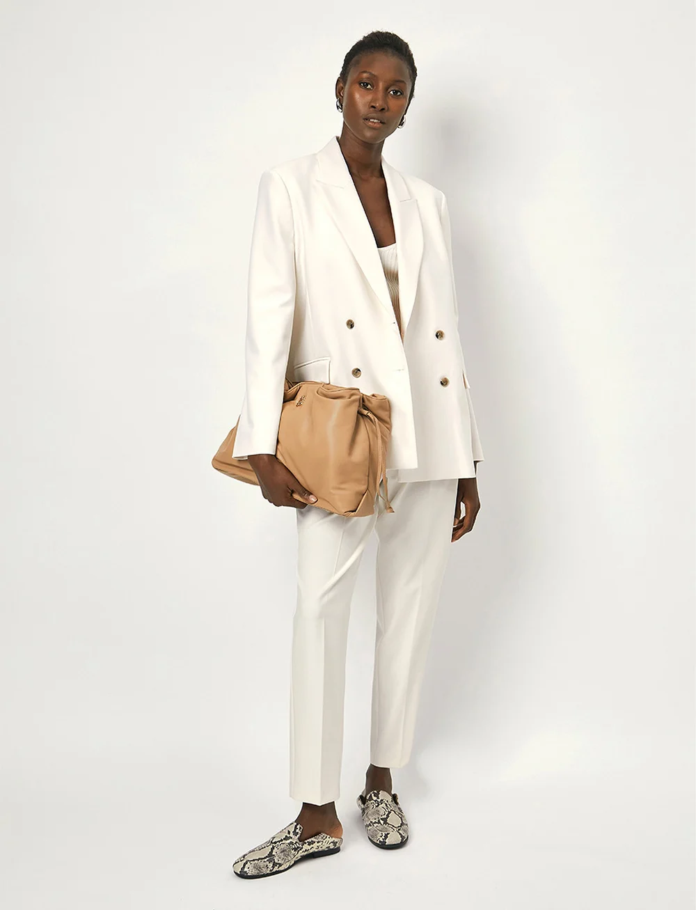 Dante6 - D6Heston straight crop pants - bukser med lige ben - butter cream - 0