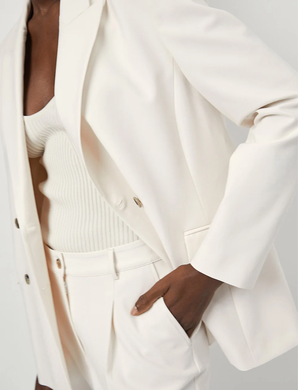 Dante6 - D6Heston straight crop pants - bukser med lige ben - butter cream - 3