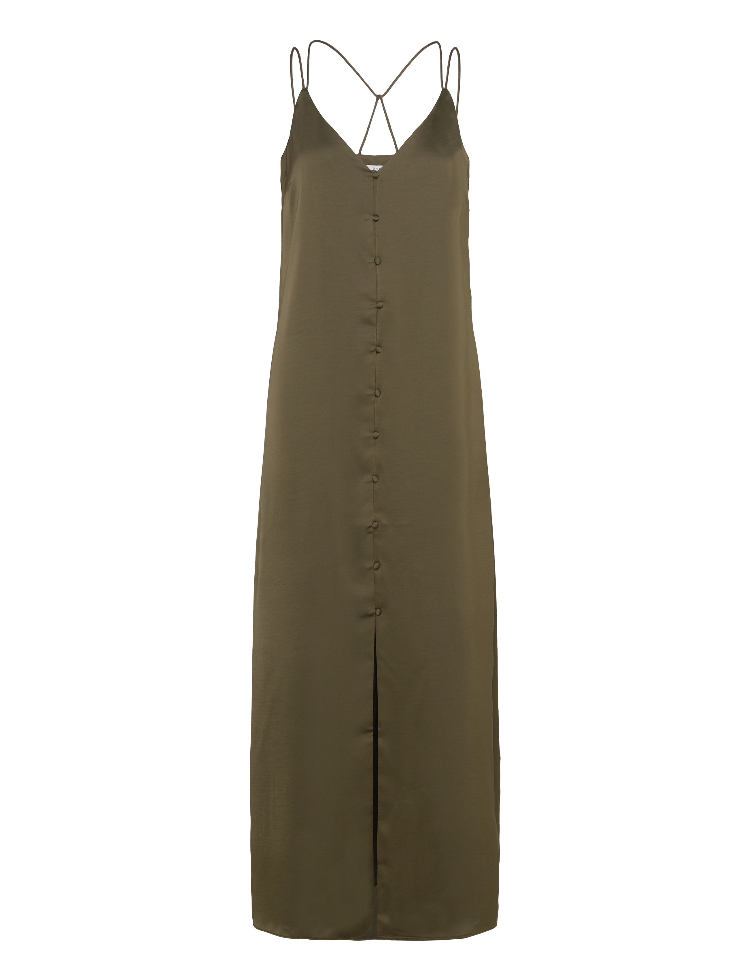 Dante6 D6Loan satin dress - Rõivad - JUNGLE LEAF / khaki/green