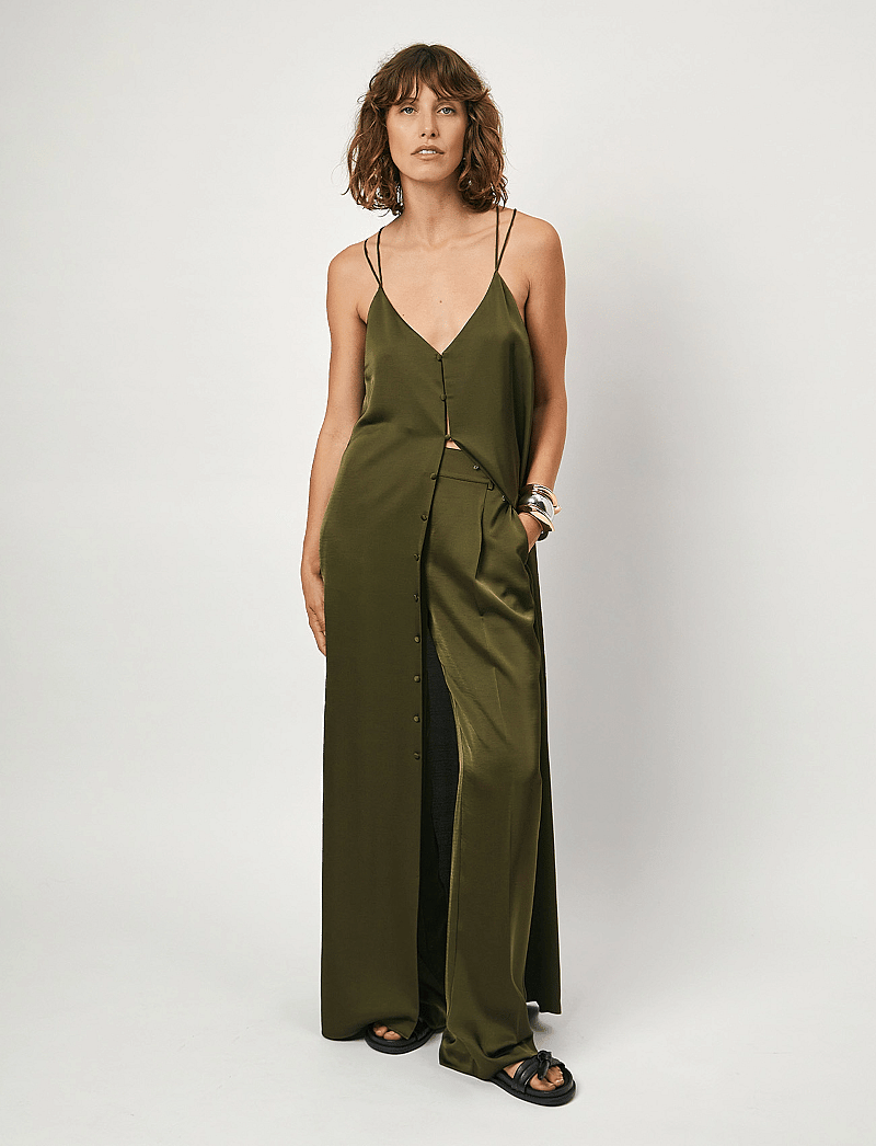 Dante6 - D6Loan satin dress - schlupfkleider - jungle leaf - 0