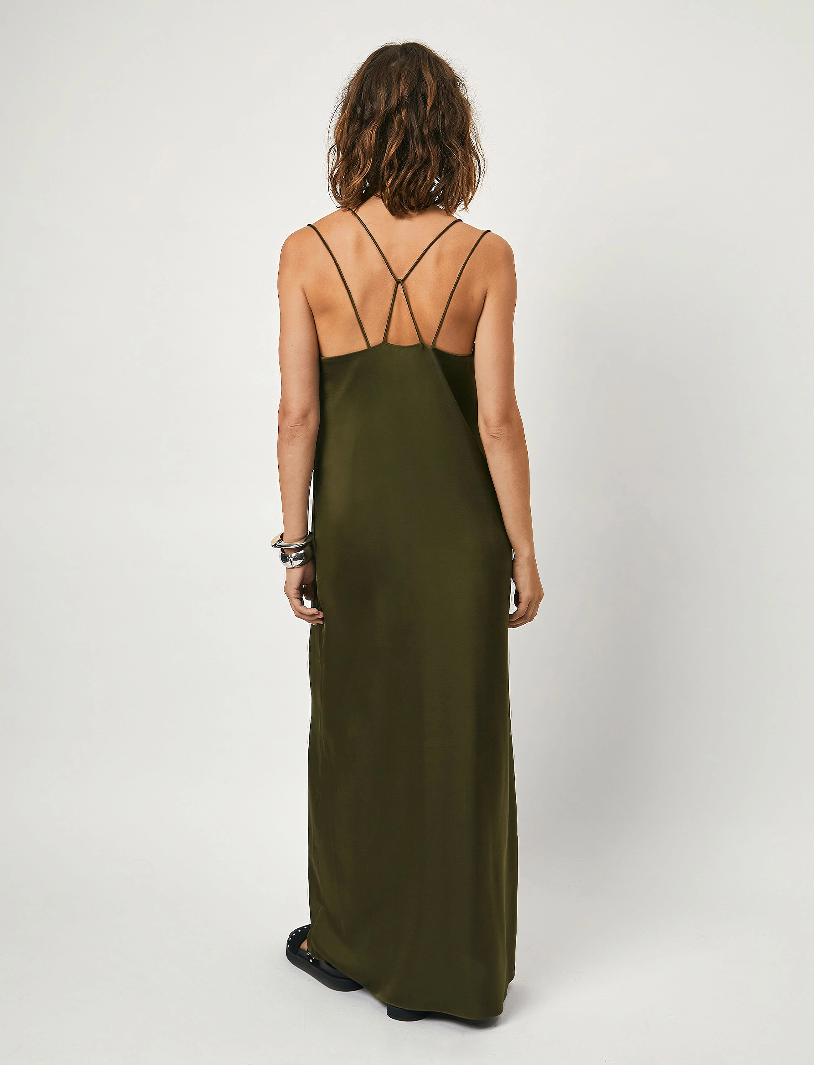 Dante6 - D6Loan satin dress - maxikjoler - jungle leaf - 5