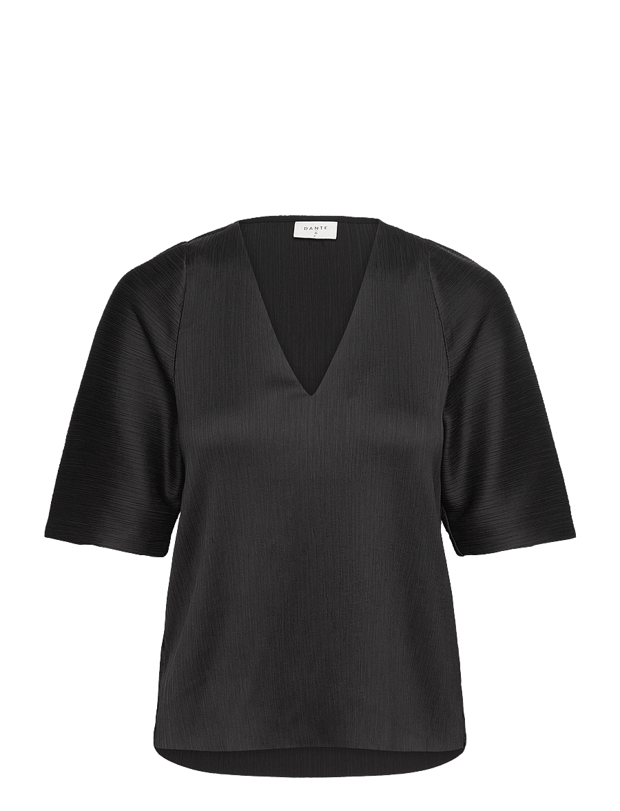 Dante6 - Dante6-Raquel pleated top - kurzärmelige blusen - raven - 1