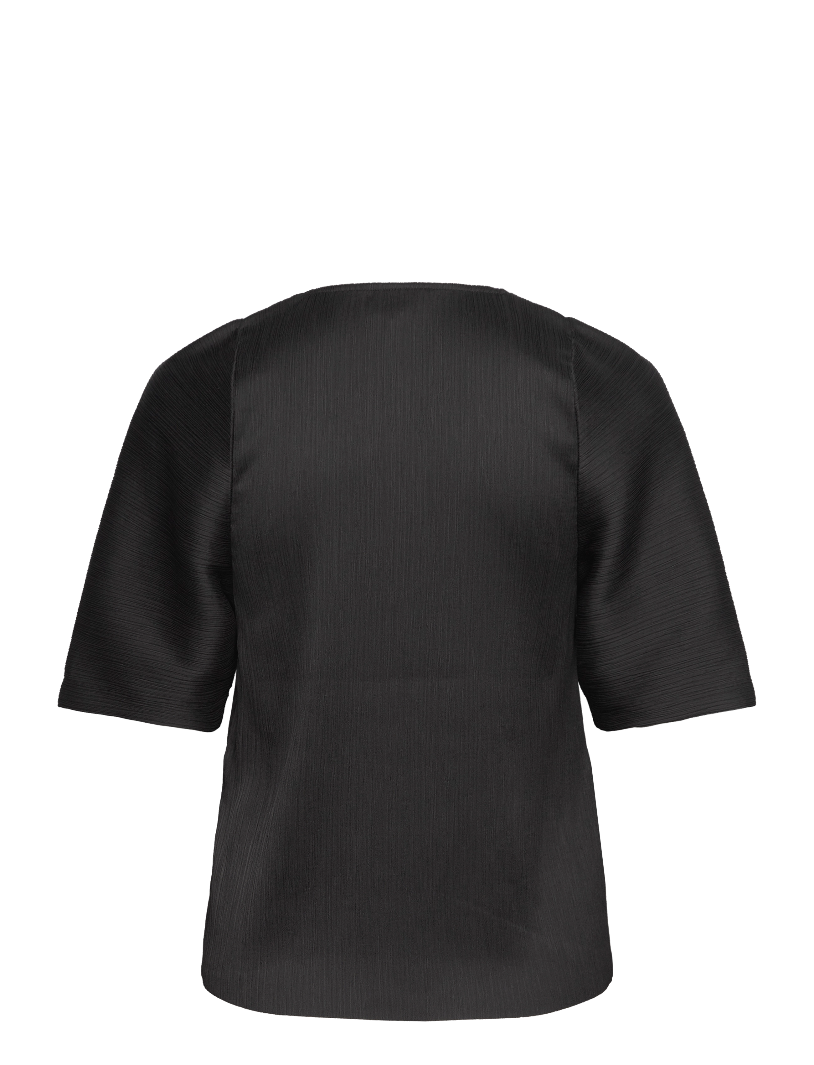 Dante6 - D6Raquel pleated top - short-sleeved blouses - raven - 2