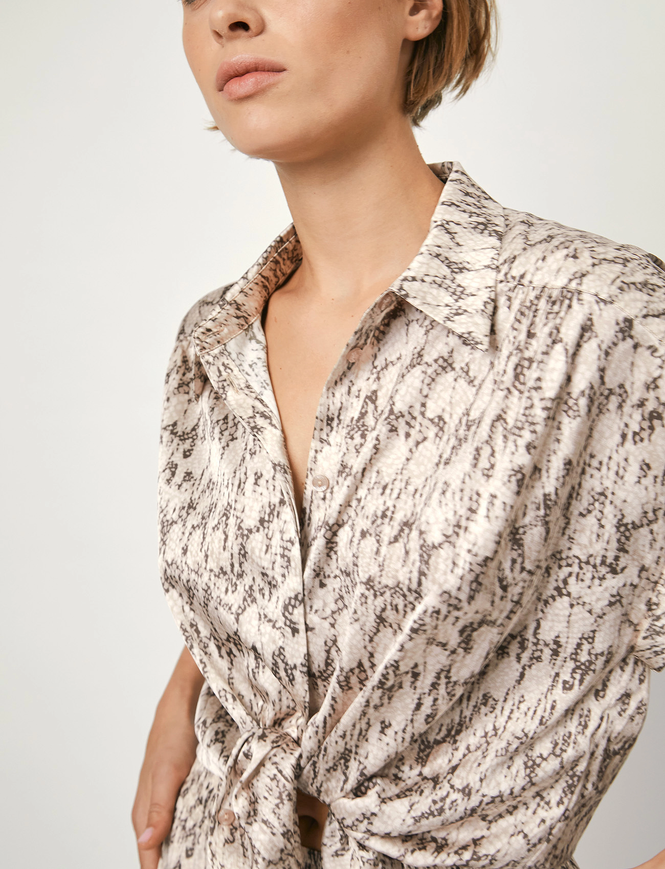 Dante6 - D6Cecily python printed shirt - kurzärmlige hemden - multicolour - 3