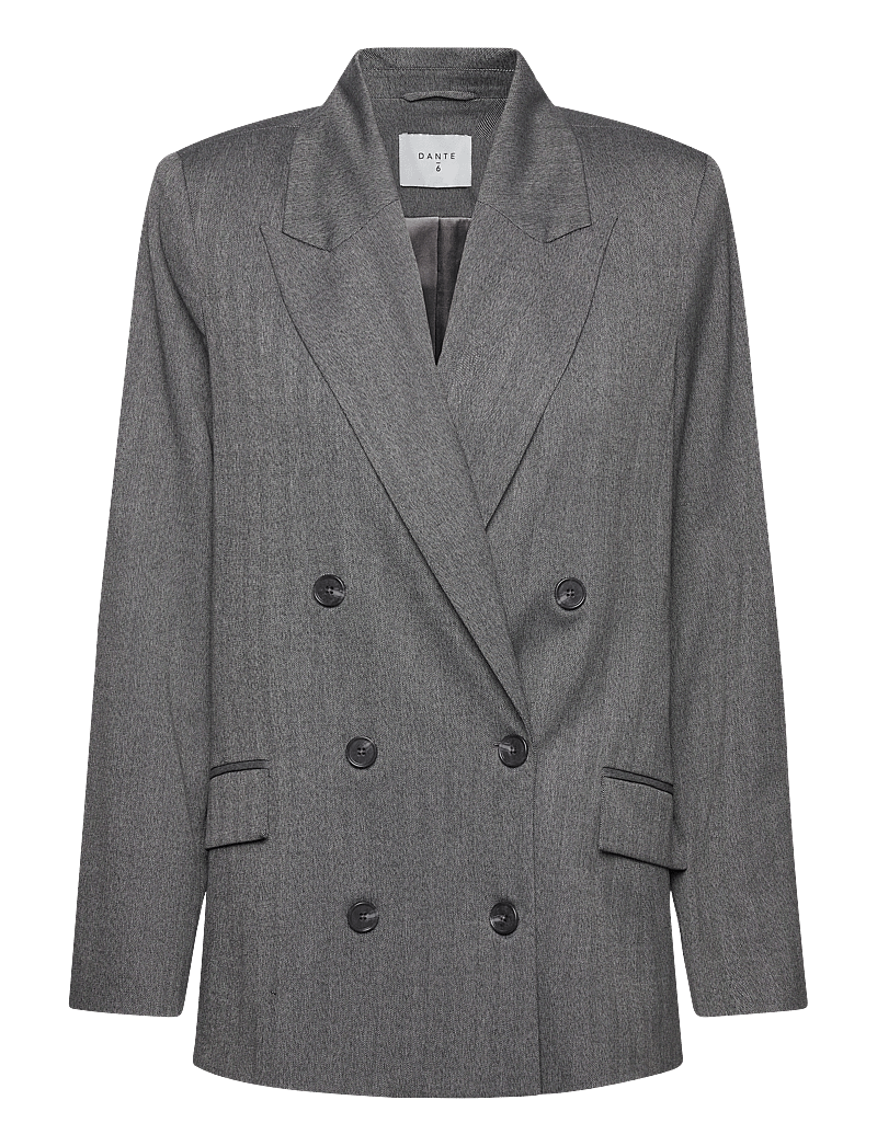 Dante6 - Ceto herringbone blazer - kahes joones nööpidega bleiserid - graphite - 1