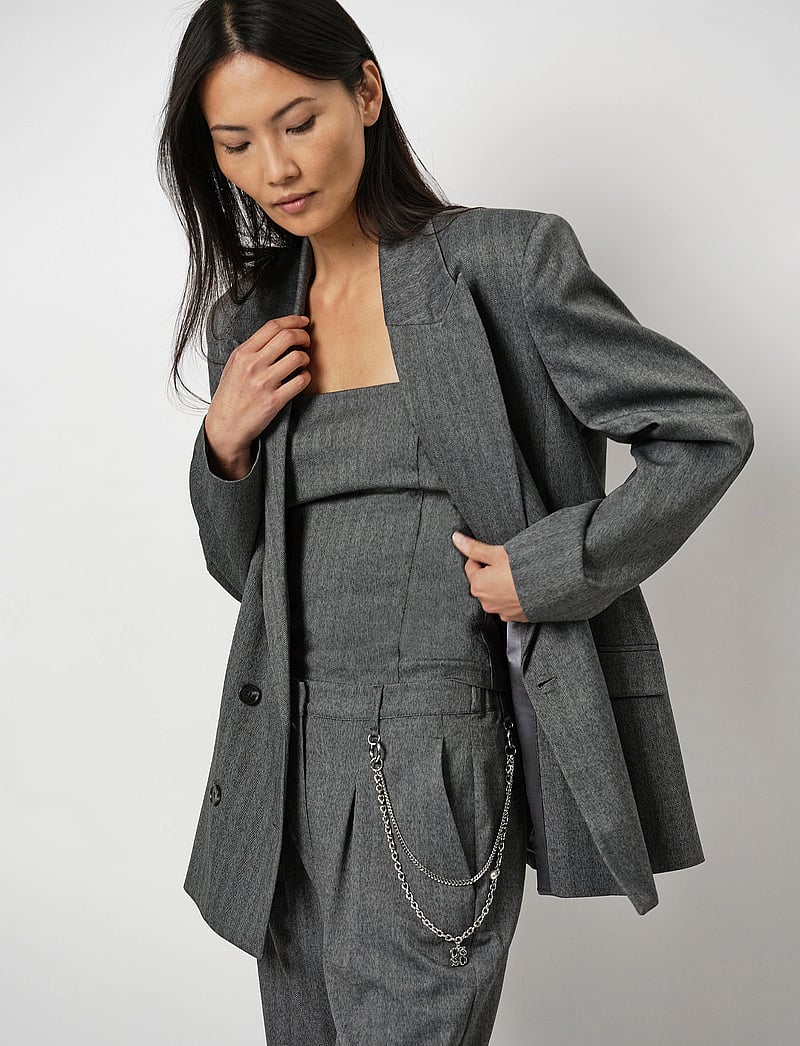 Dante6 - Ceto herringbone blazer - kahes joones nööpidega bleiserid - graphite - 3