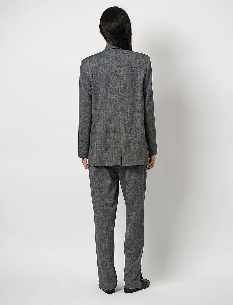 Dante6 - Ceto herringbone blazer - kahes joones nööpidega bleiserid - graphite - 4