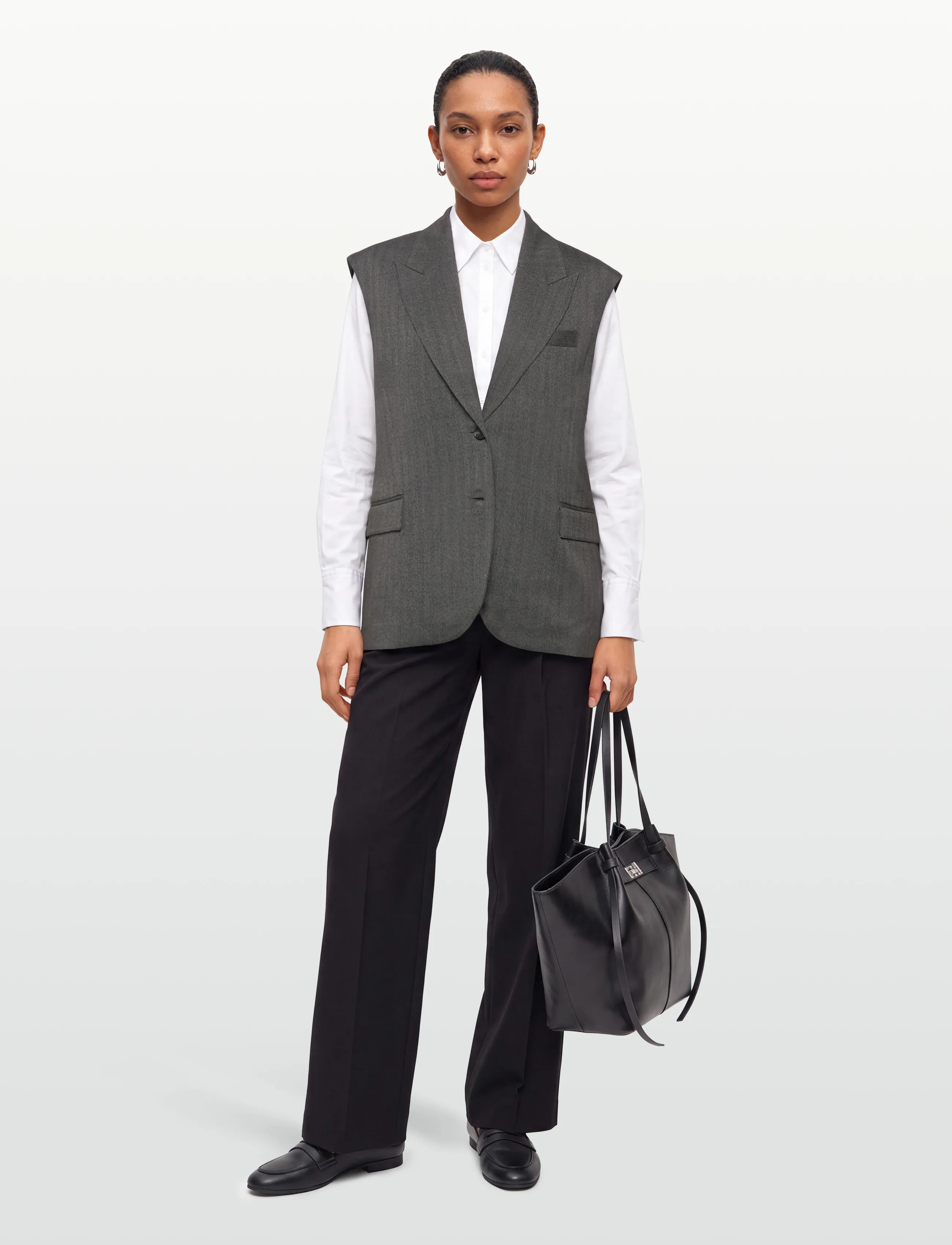 Dante6 -Avenue Herringbone Waistcoat, Kvinder, Ærmeløs Blazer, Grå, Str: 38