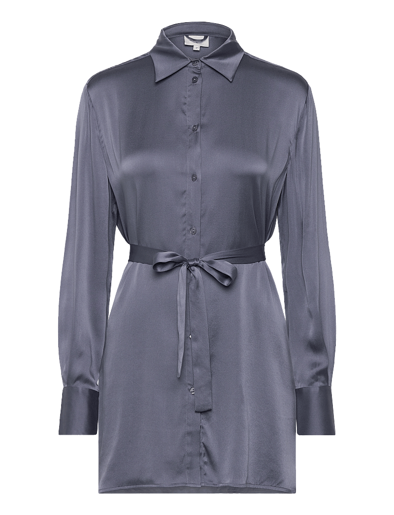 Dante6 - Verona silk tunic - pikkade varrukatega särgid - ash blue - 1