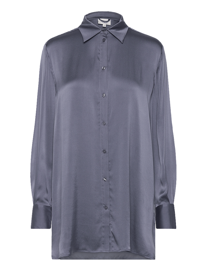 Dante6 - Verona silk tunic - pikkade varrukatega särgid - ash blue - 2