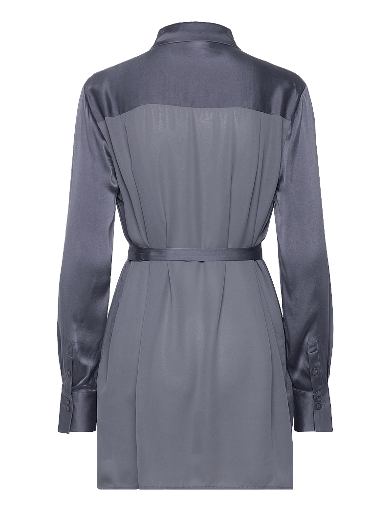 Dante6 - Verona silk tunic - pikkade varrukatega särgid - ash blue - 3