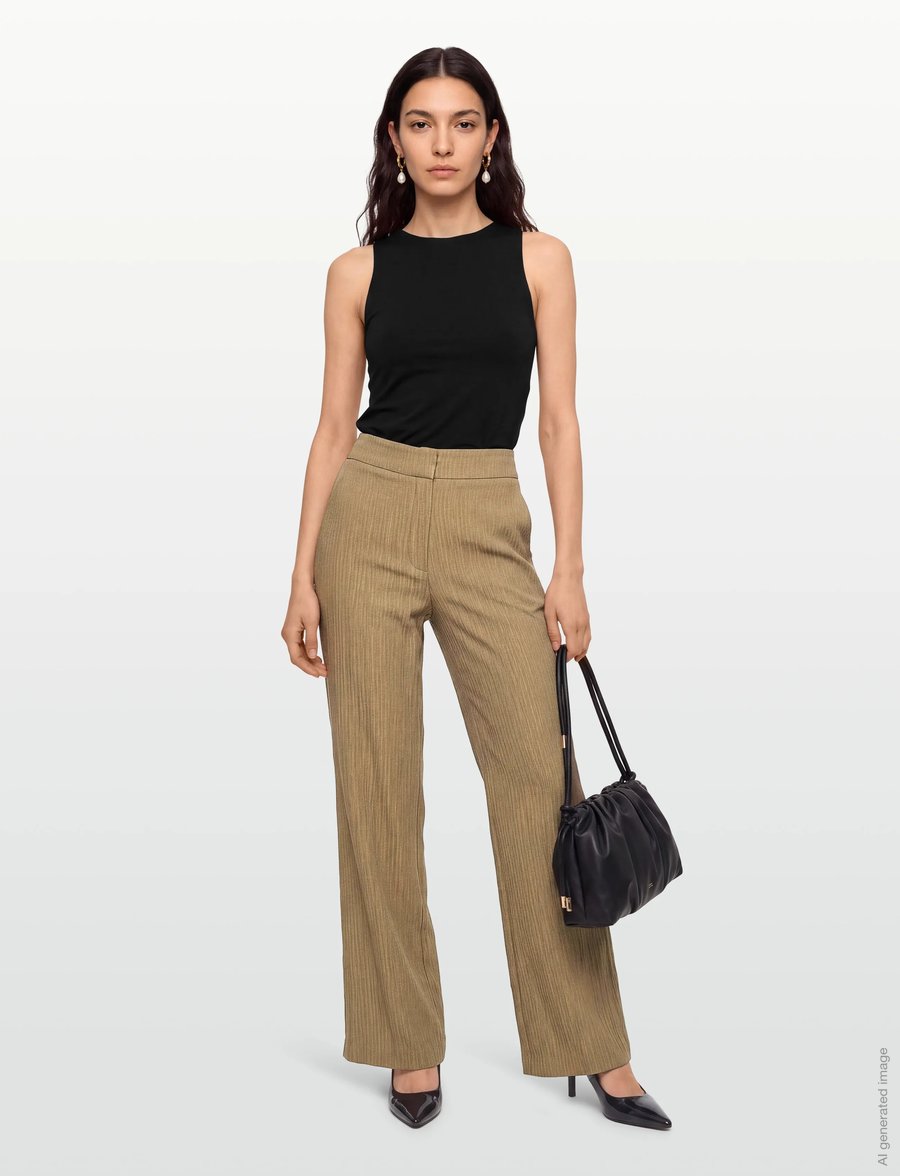 Dante6 - Lima wide leg pants - vida byxor - olive balsamic - 0