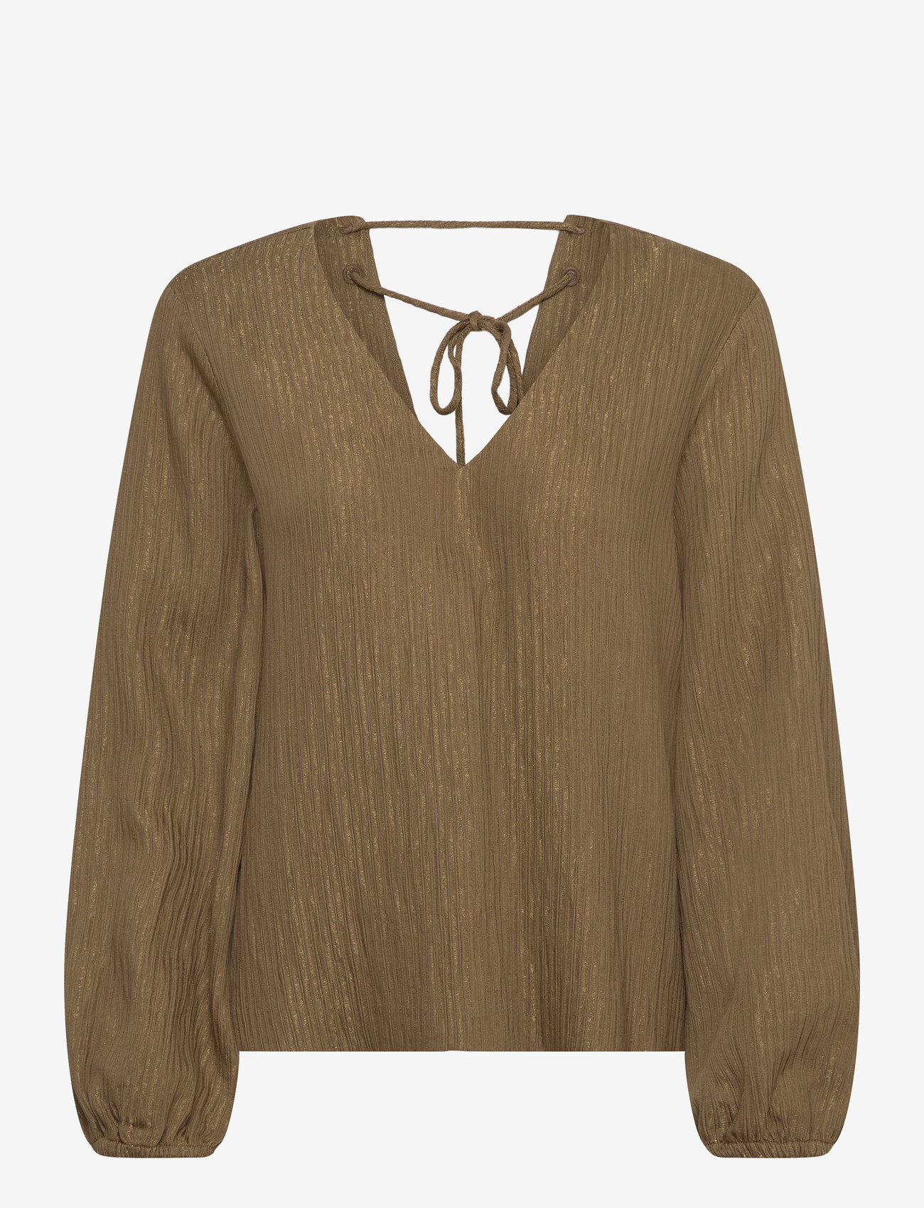 Dante6 - Stardom V-neck top - langärmlige blusen - olive balsamic - 0