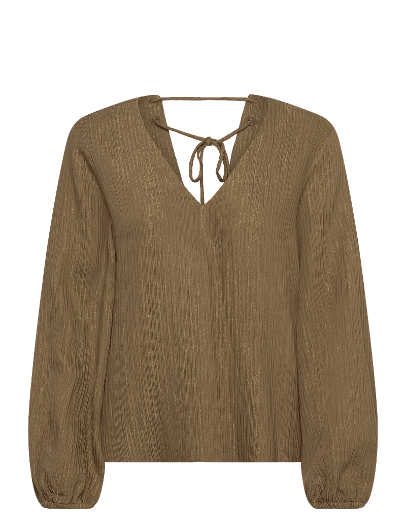 Dante6 - Stardom V-neck top - langärmlige blusen - olive balsamic - 0