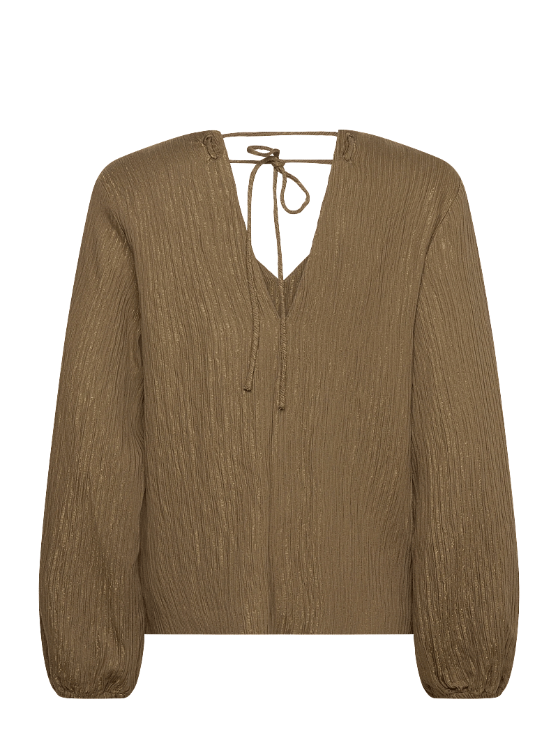 Dante6 - Stardom V-neck top - langärmlige blusen - olive balsamic - 1