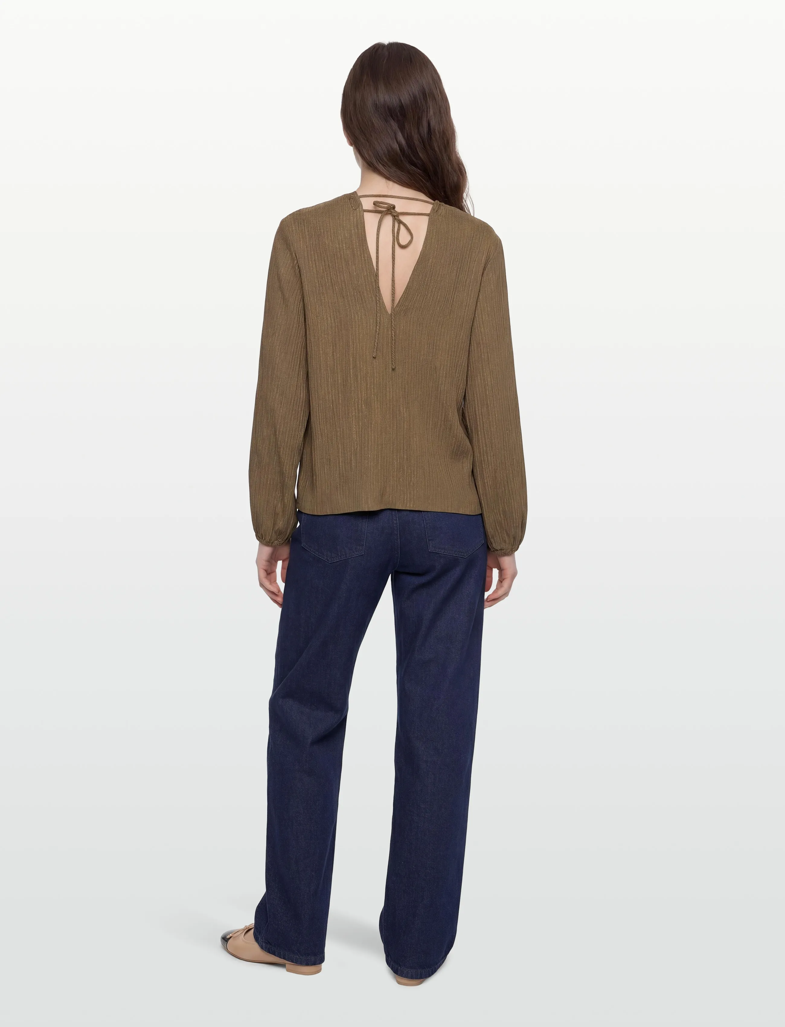 Dante6 - Stardom V-neck top - langärmlige blusen - olive balsamic - 4