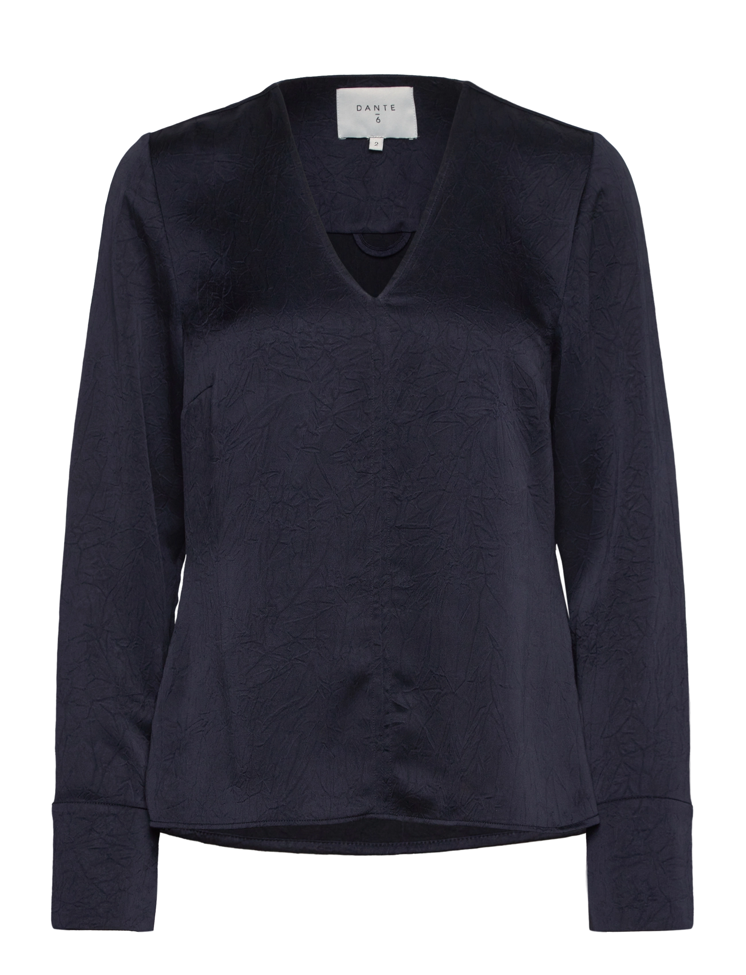 Dante6 - Niyra creased V-neck top - långärmade blusar - nocturnal blue - 3