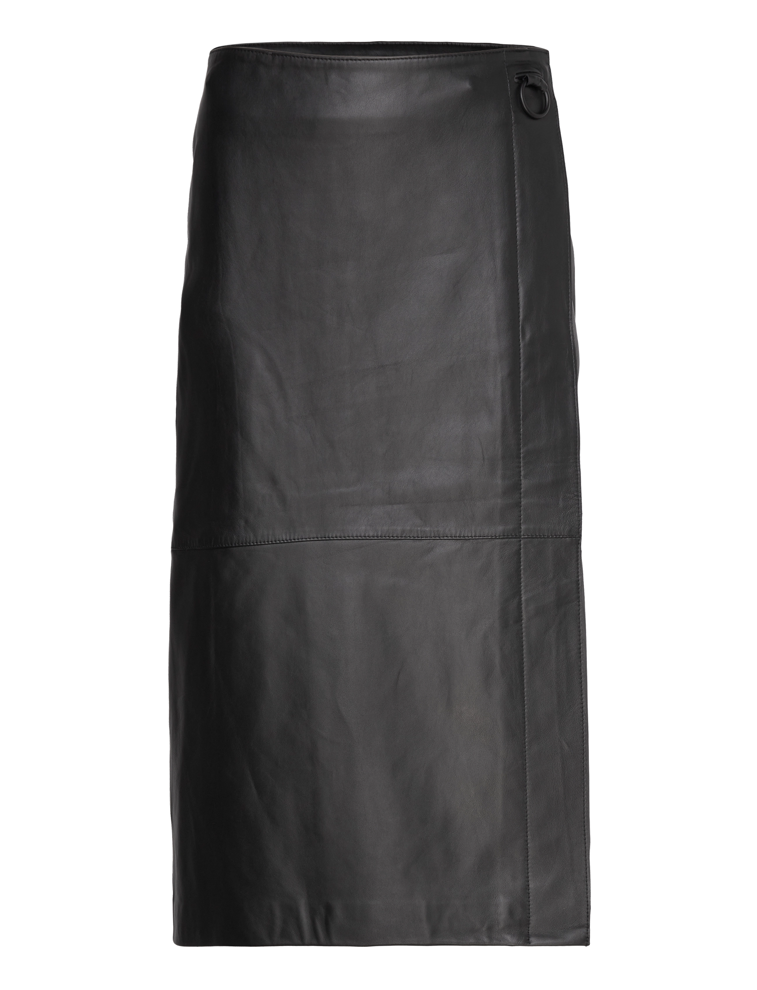 Seri leather wrap skirt - RAVEN