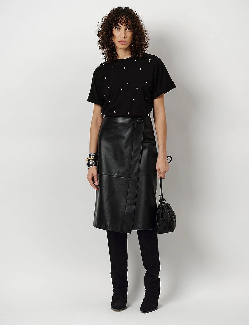 Dante6 Seri Leather Wrap Skirt (NTE243300) Midi skirts