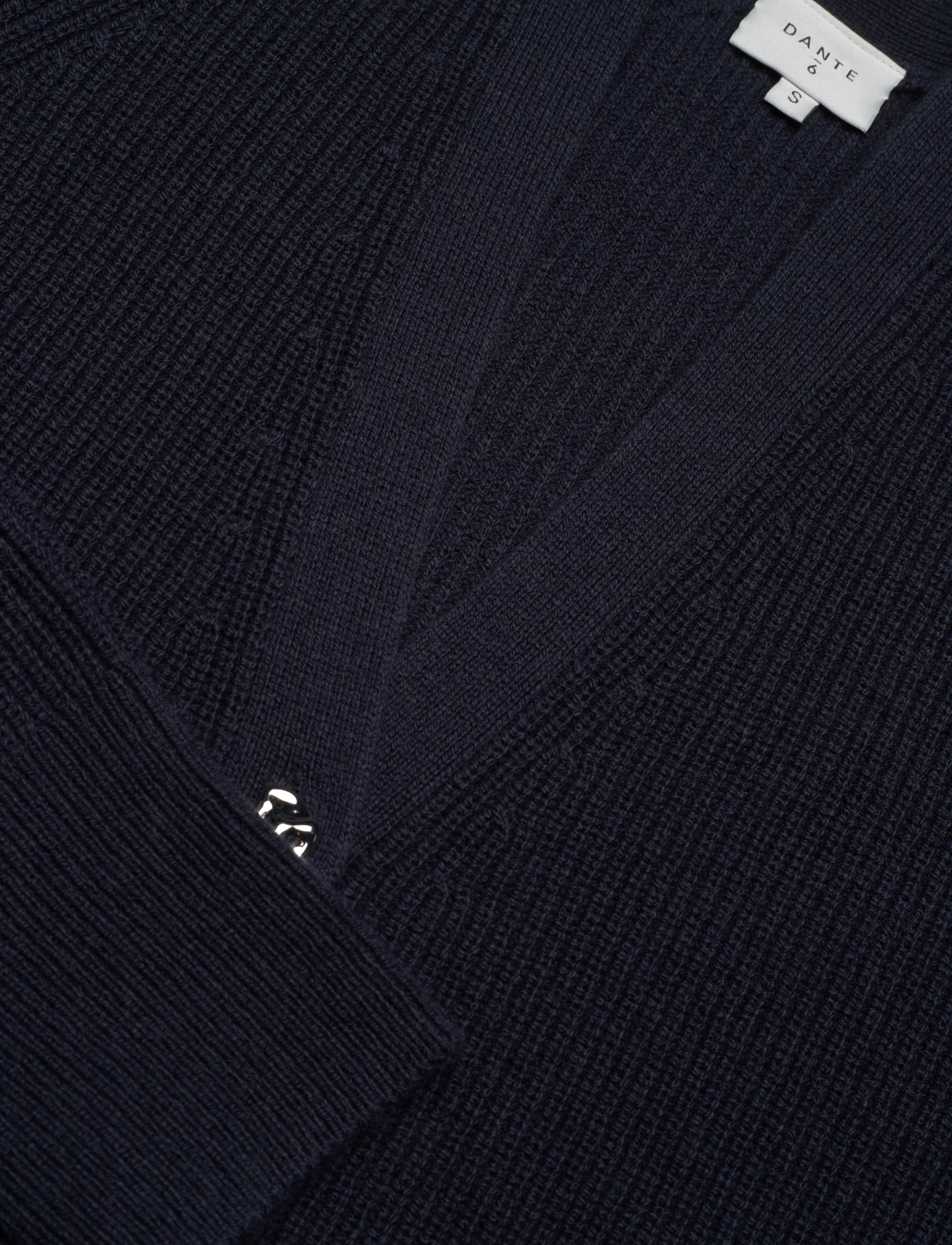 Dante6 - Kyle cropped rib cardigan - nocturnal blue - 5